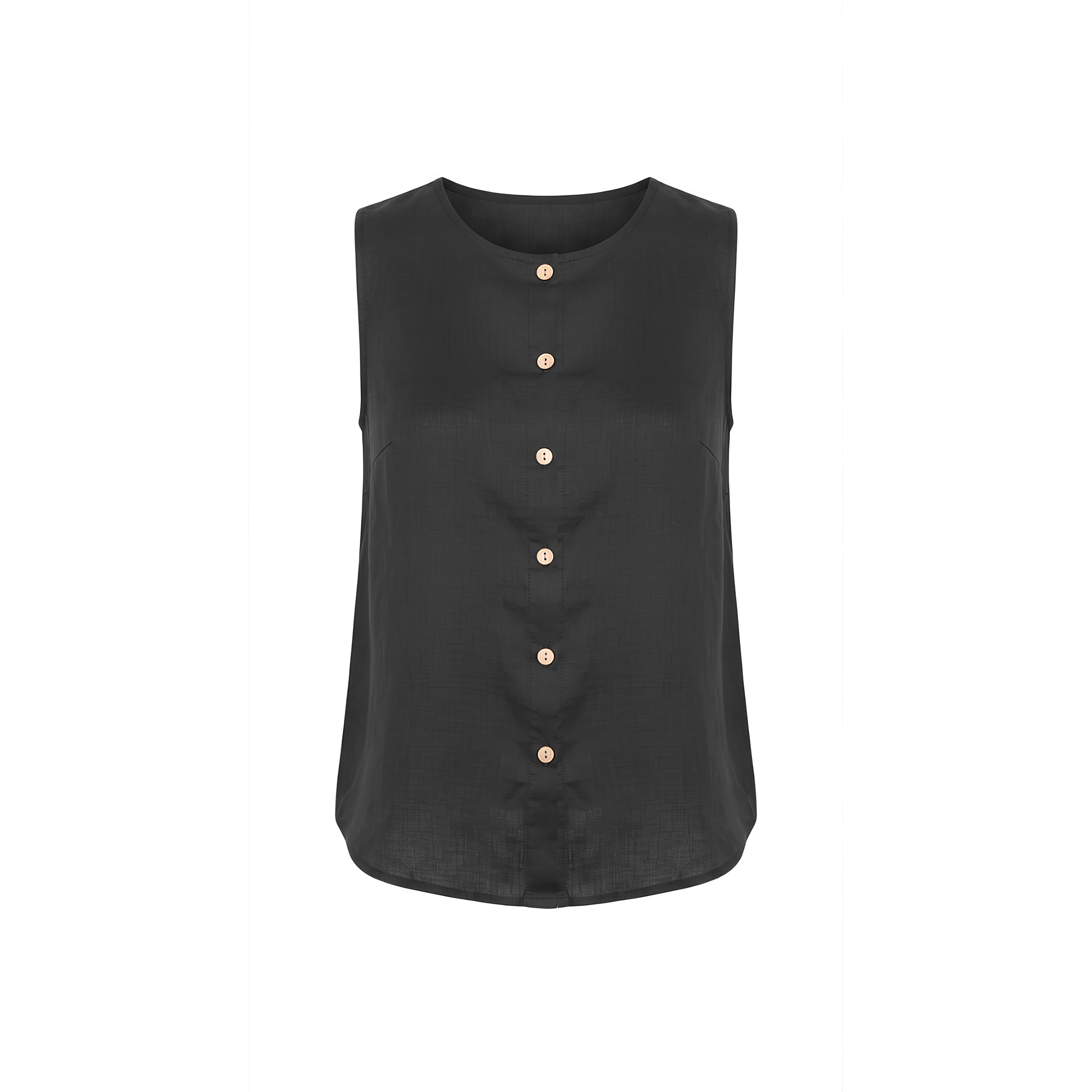 Button Down Linen Tank Top