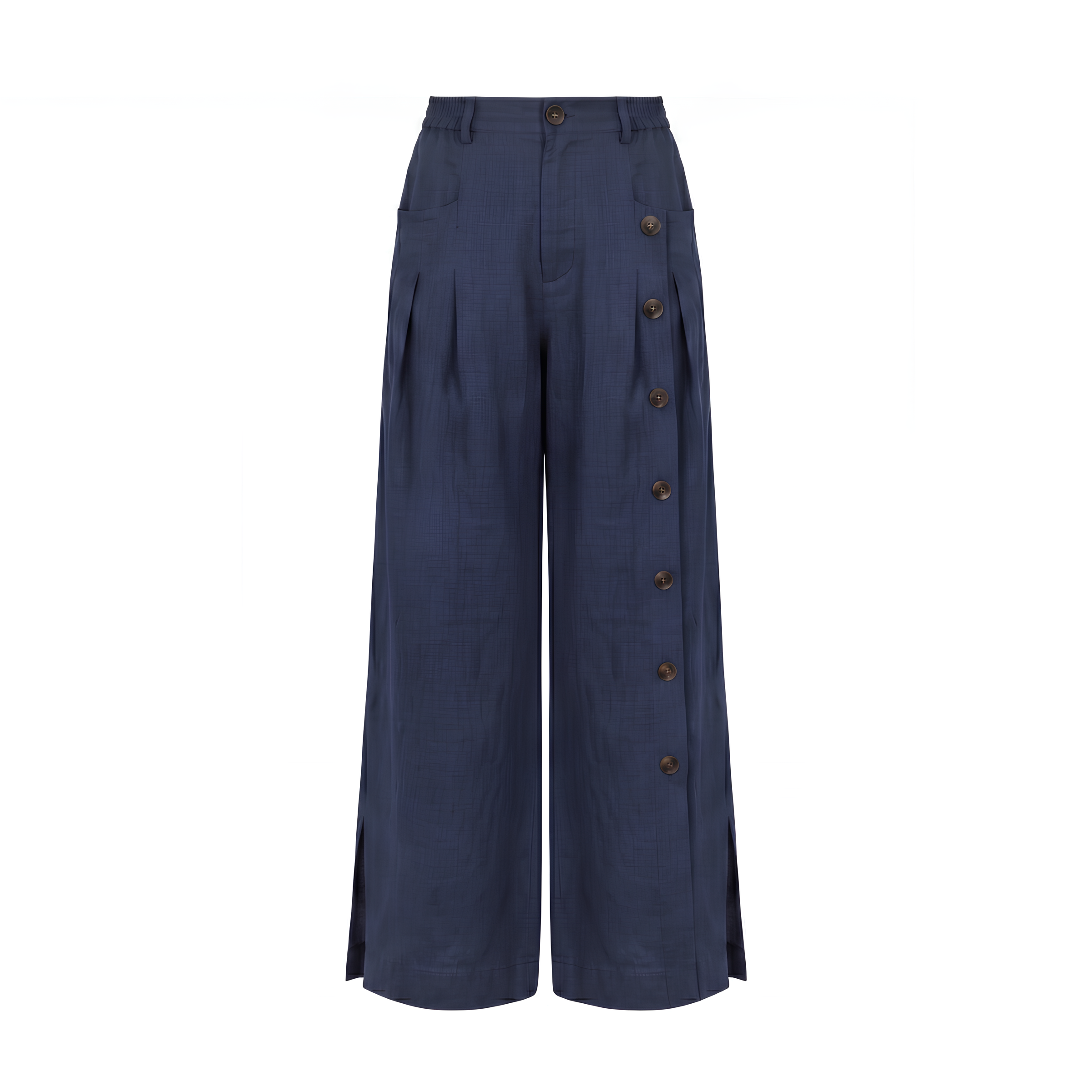 Kaya Buttoned Linen Trousers