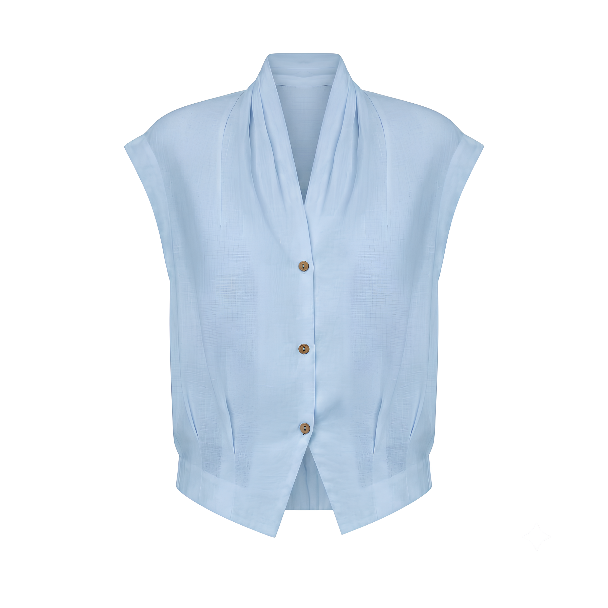 100% Linen Surplice Neck Elasticated Back Cropped Shirt VALERIA