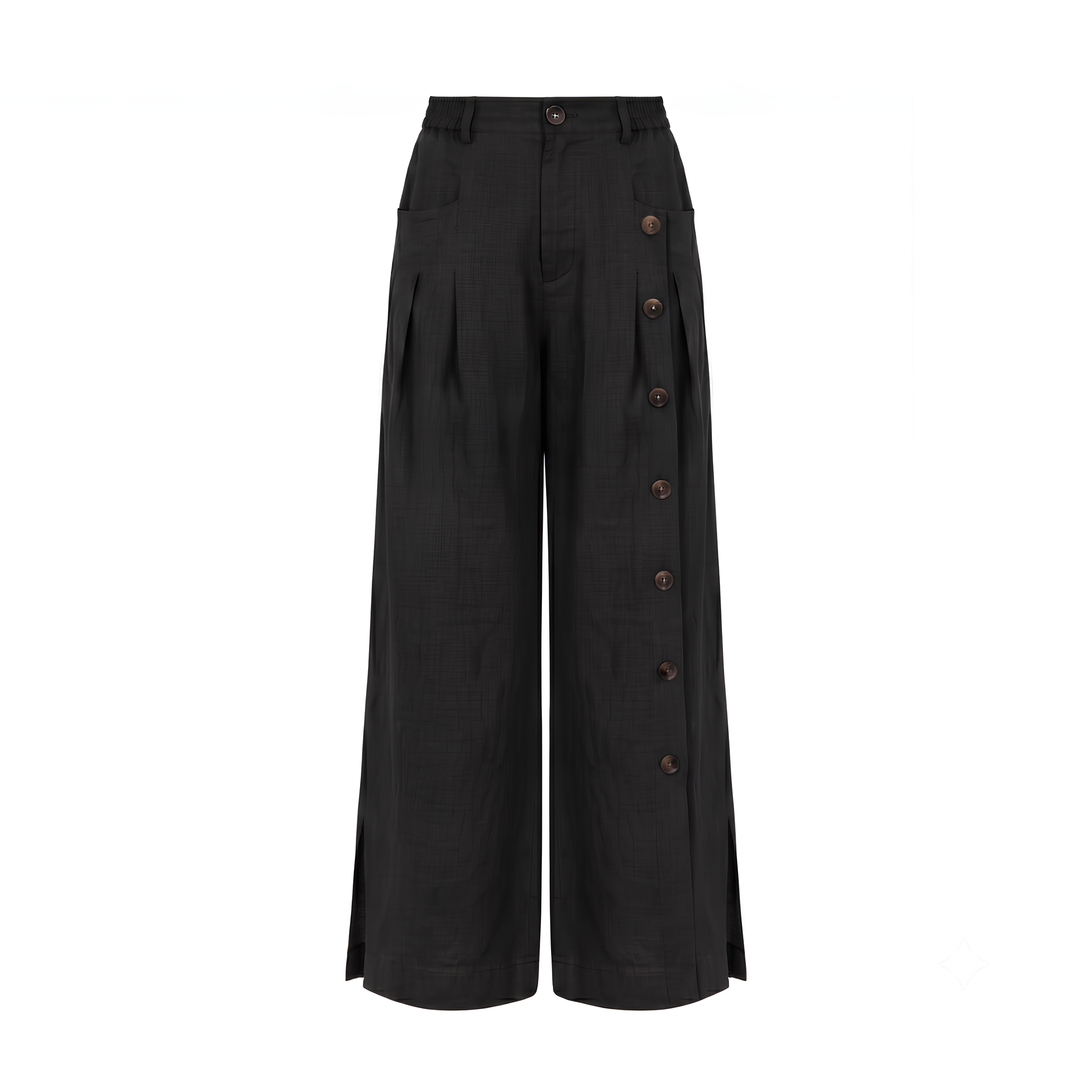 Kaya Buttoned Linen Trousers