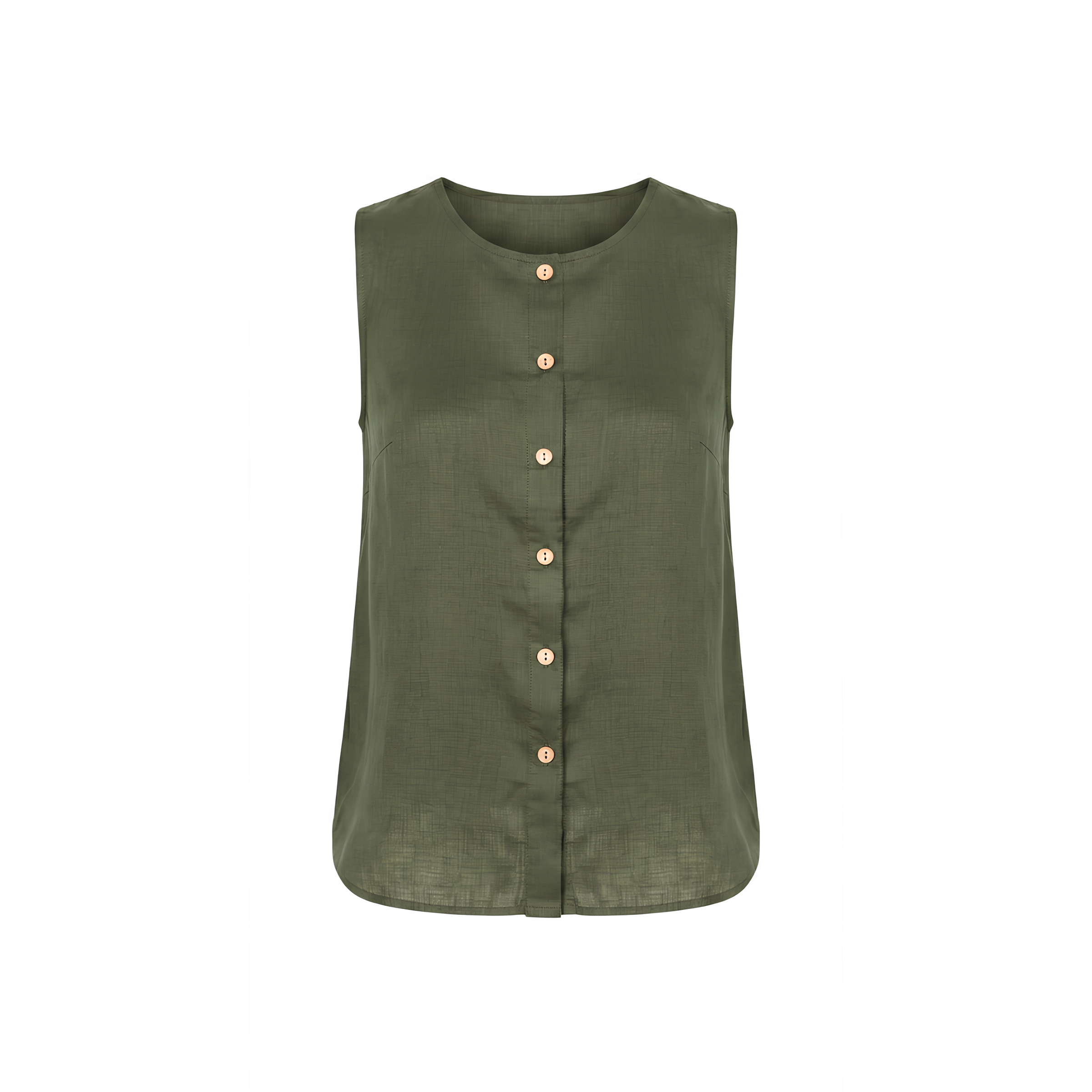 Button Down Linen Tank Top