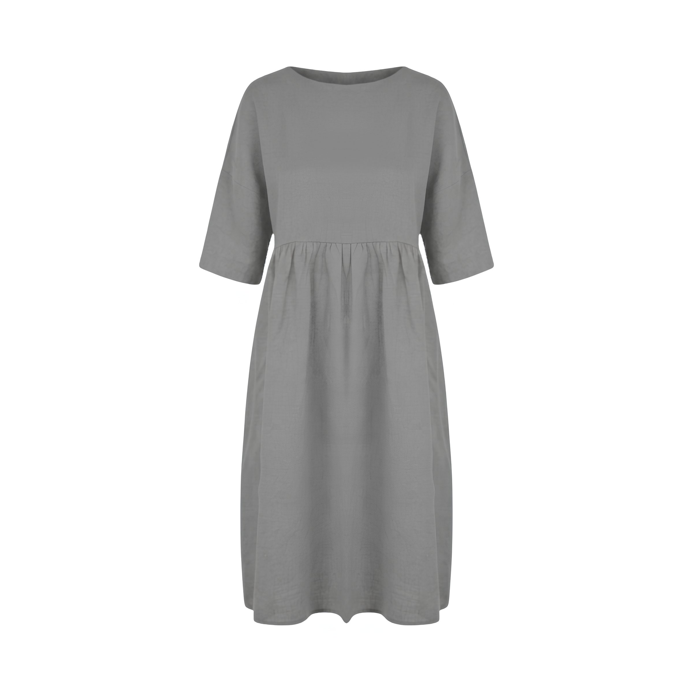 Linen A-Line Midi Dress
