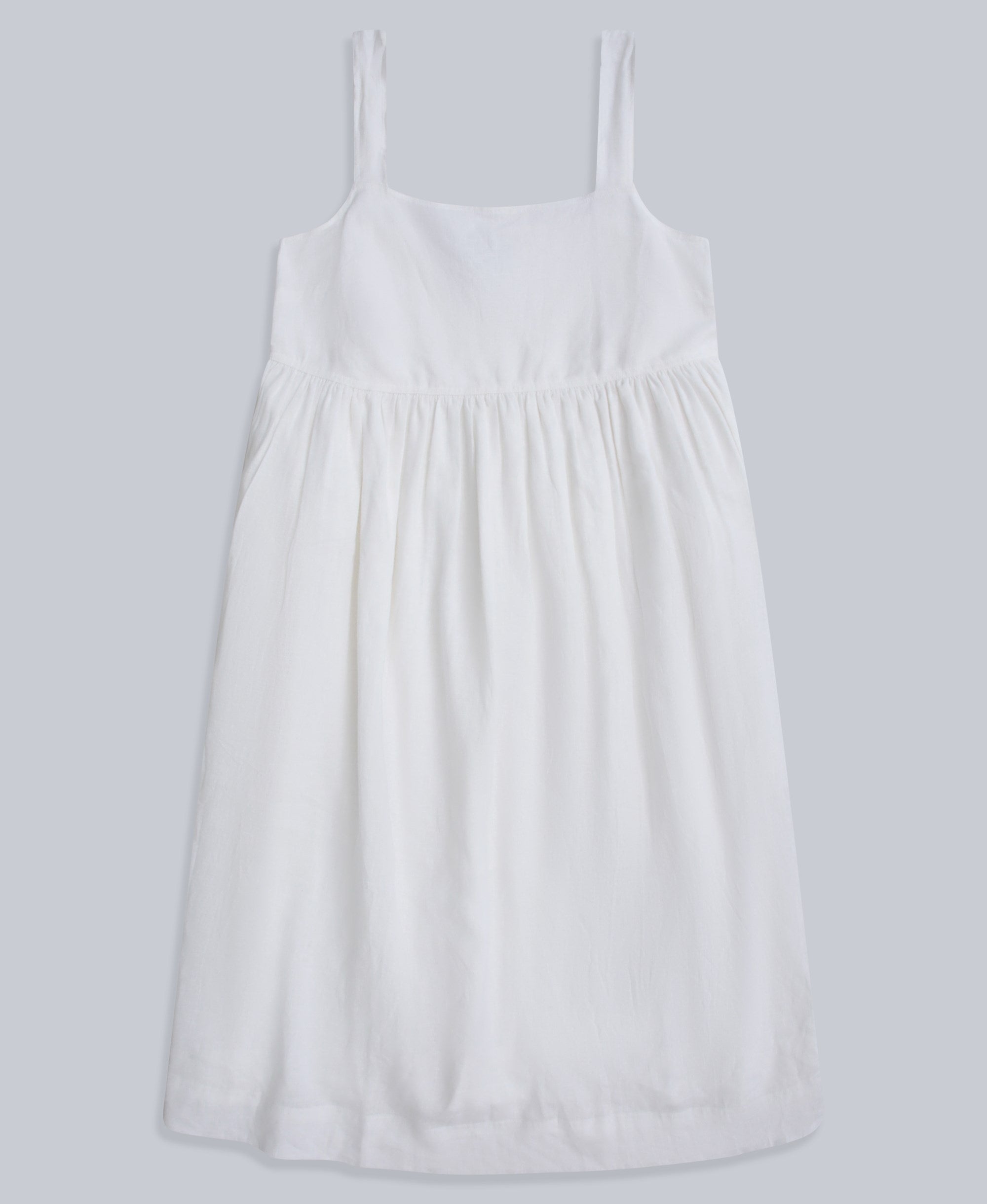 Linen Womens Midi Dress - White
