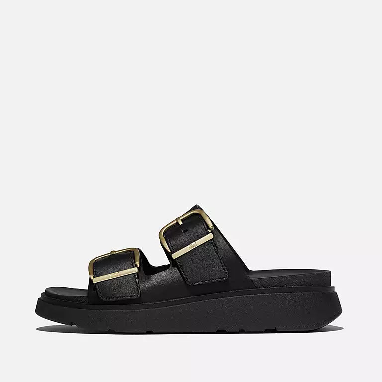 Buckle Suede Slides