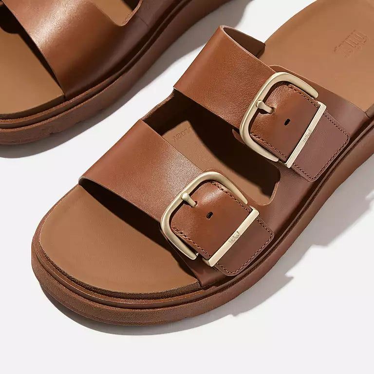Buckle Suede Slides