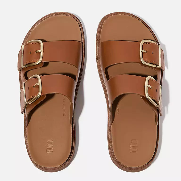Buckle Suede Slides