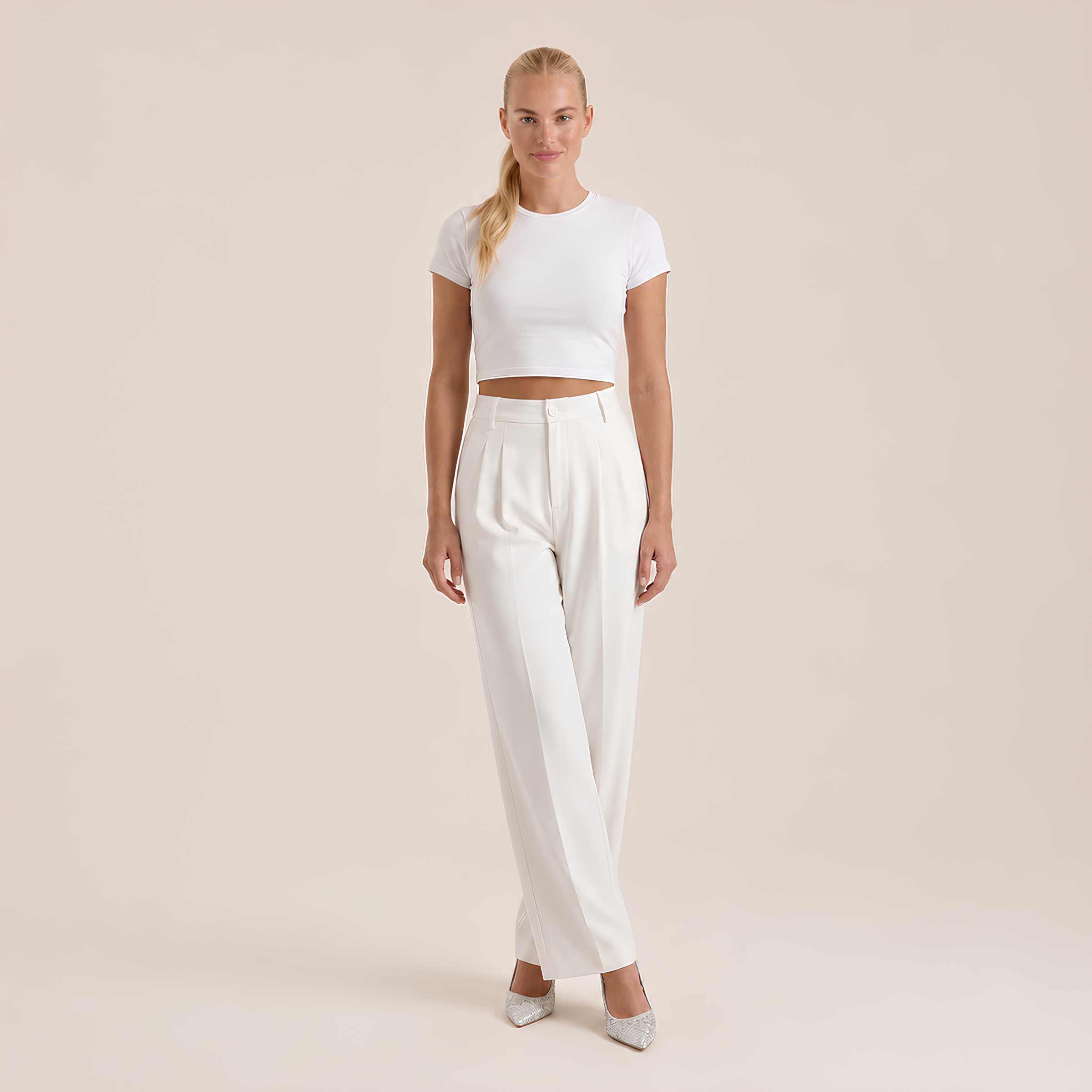 High Waist Tailored Pants