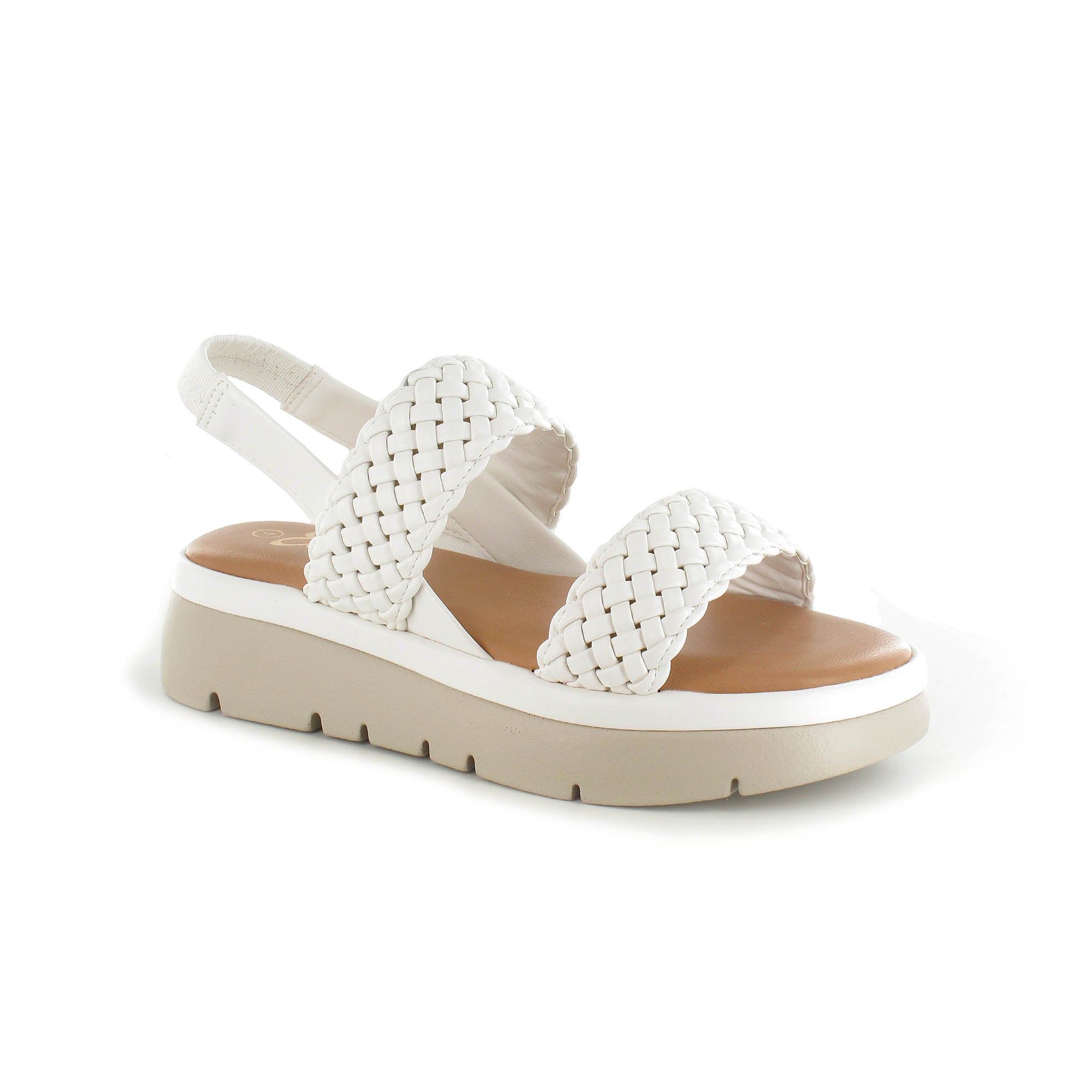 Lottie: Women's Woven Wedge Sandals - White