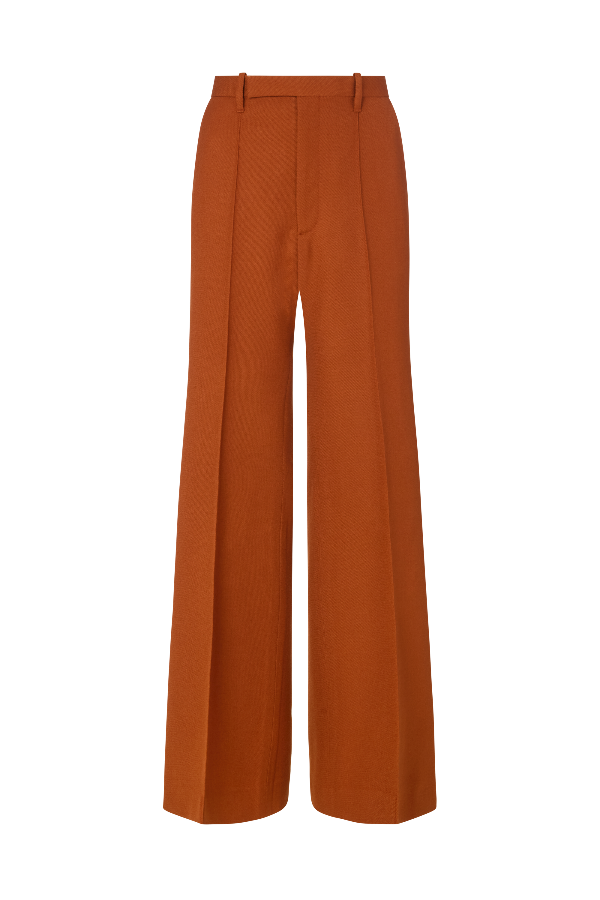 Flared Leg Trouser in Wool Twill