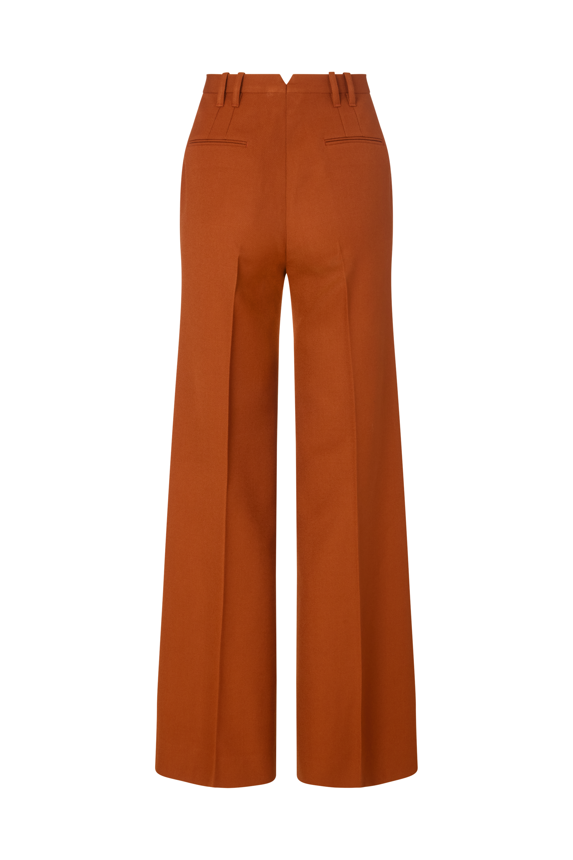 Flared Leg Trouser in Wool Twill