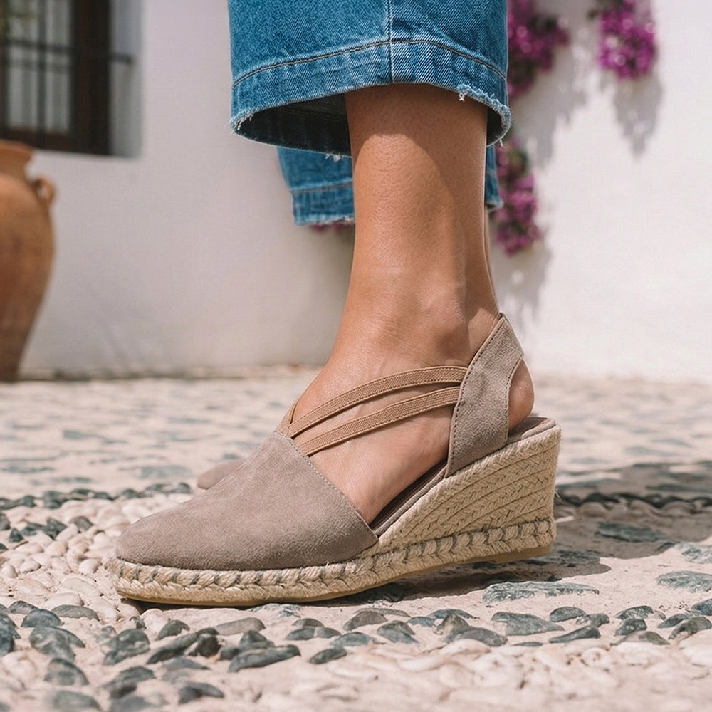 Malaga Wedge Espadrilles / Stone