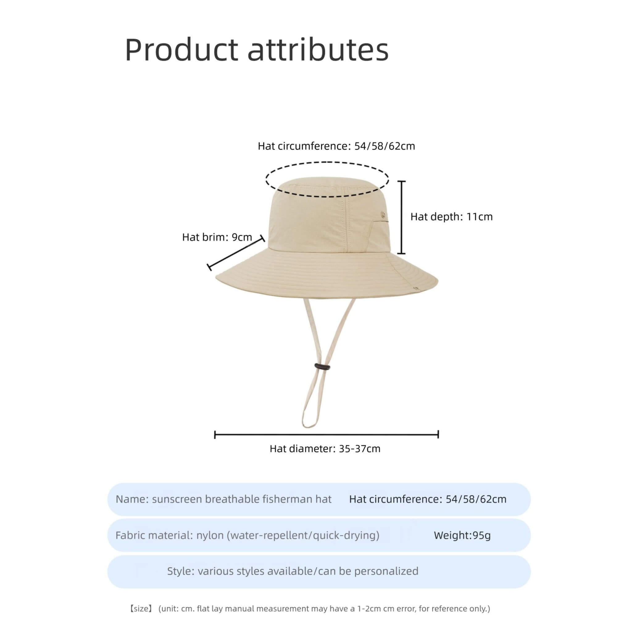 Meriple Waterproof Bucket Hat Fits 54-64cm
