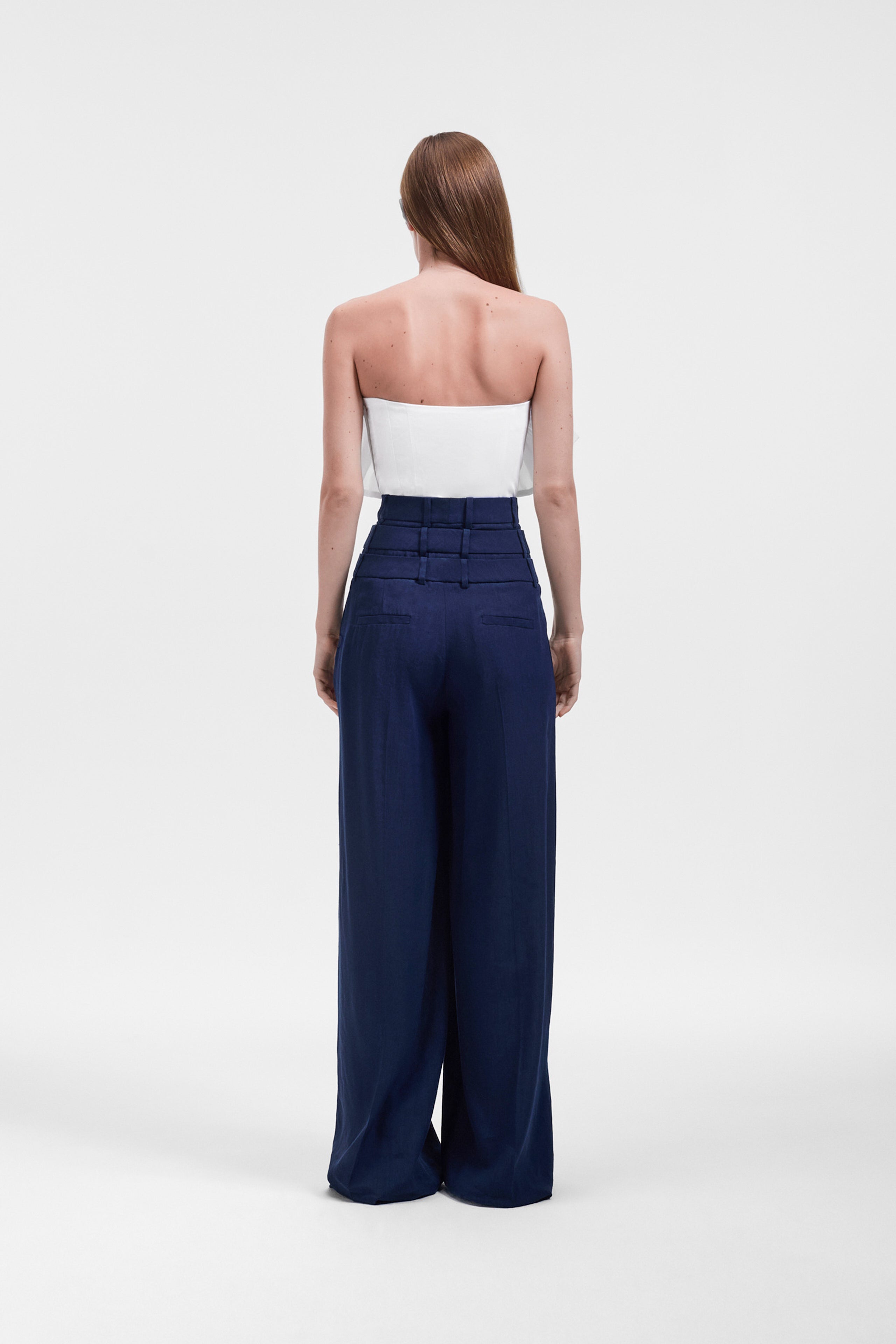 Linen Silk Wide Leg Trousers