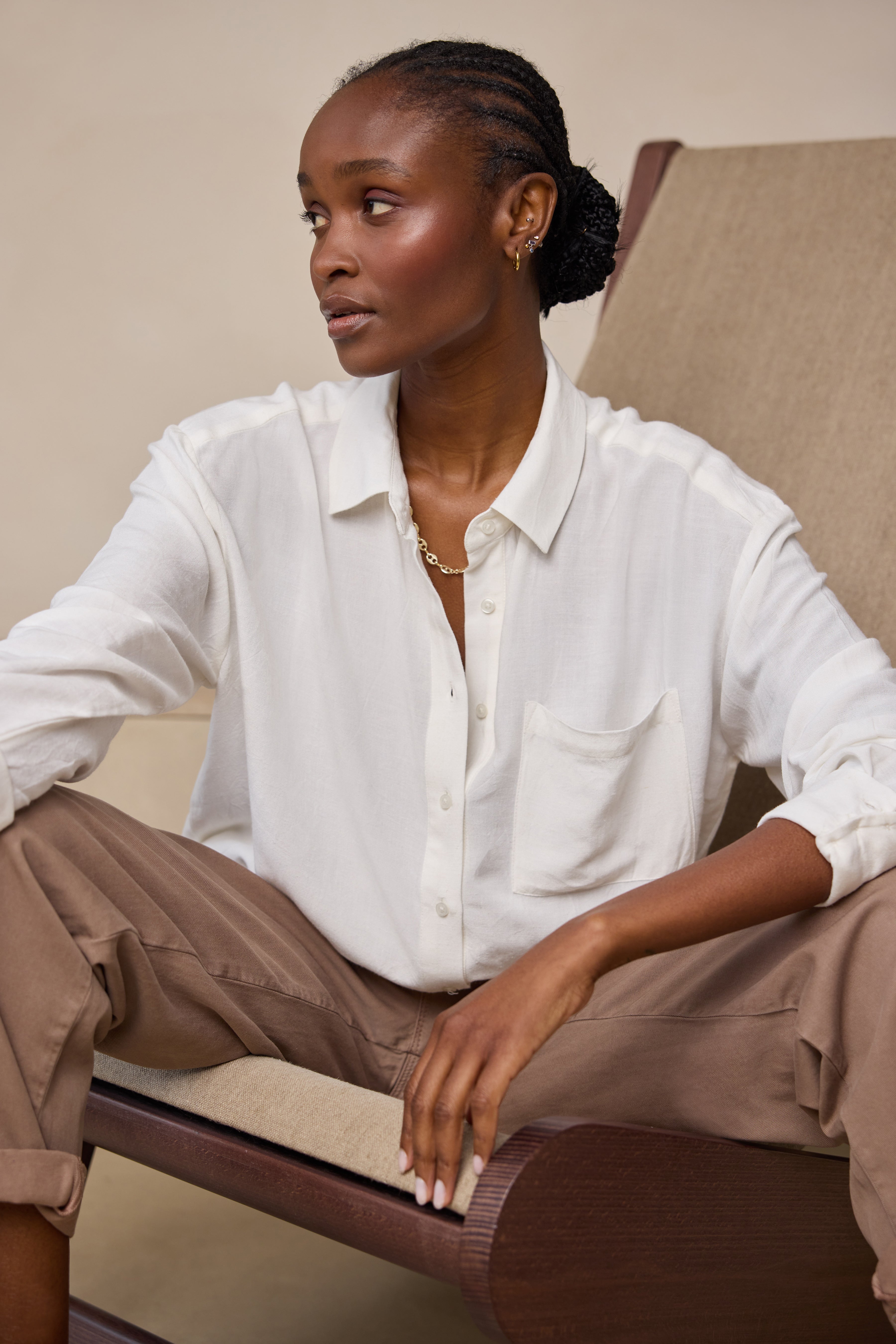 The Perfect Viscose Linen Shirt - Ivory