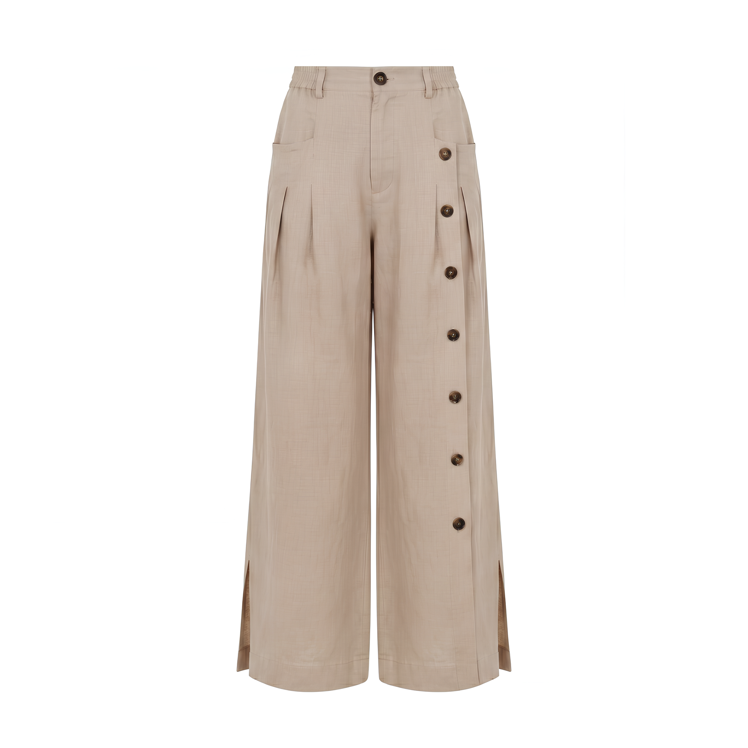 Kaya Buttoned Linen Trousers