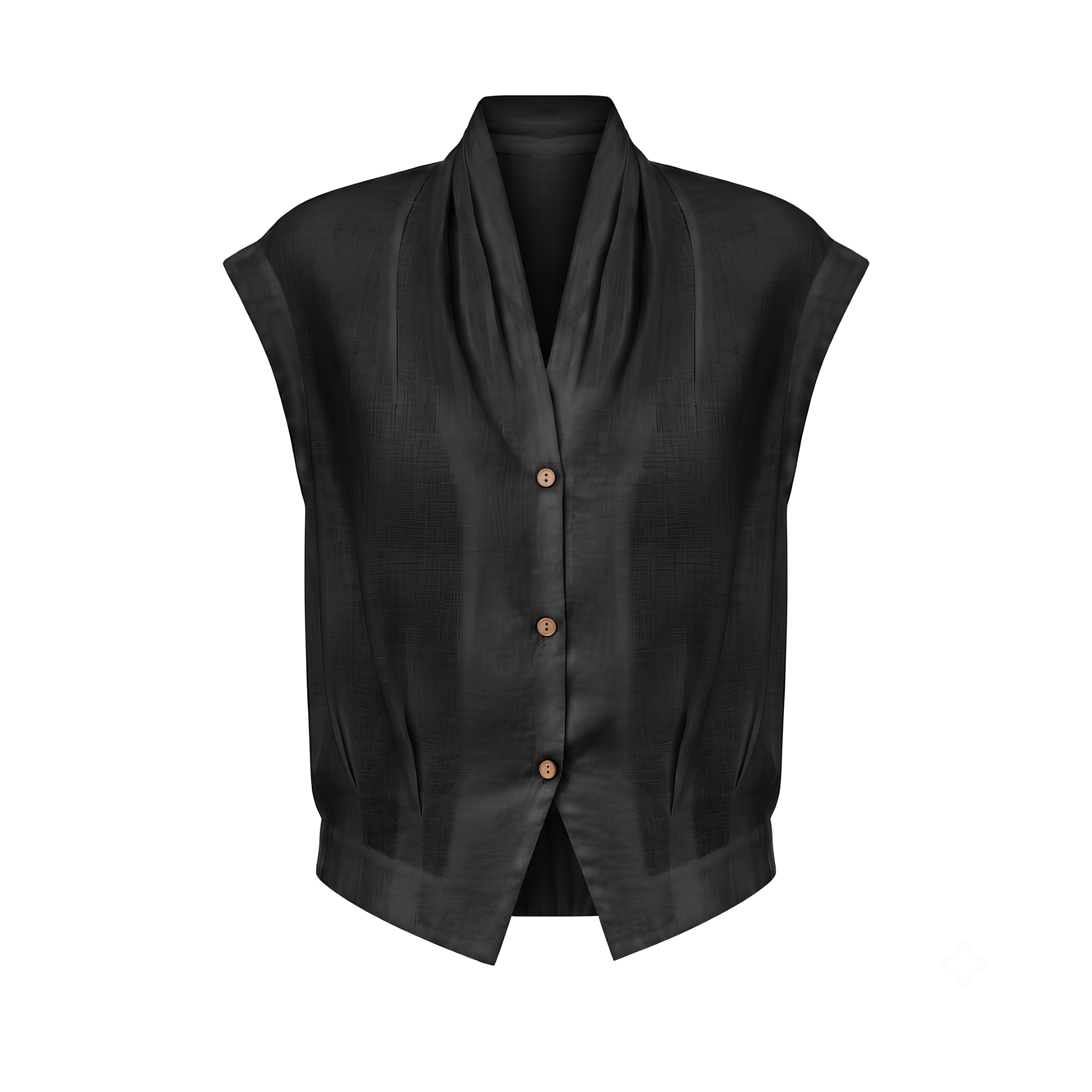 100% Linen Surplice Neck Elasticated Back Cropped Shirt VALERIA
