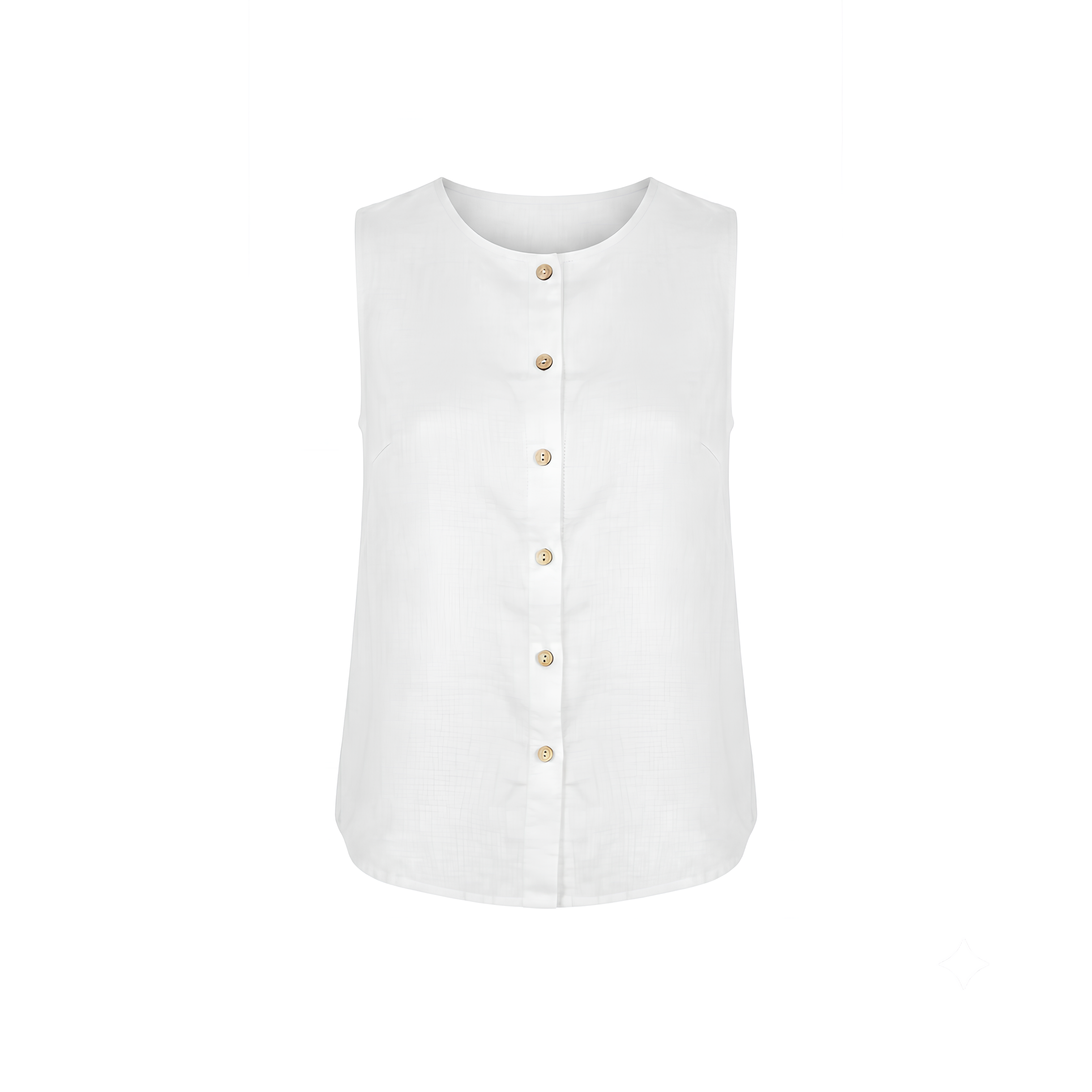 Button Down Linen Tank Top