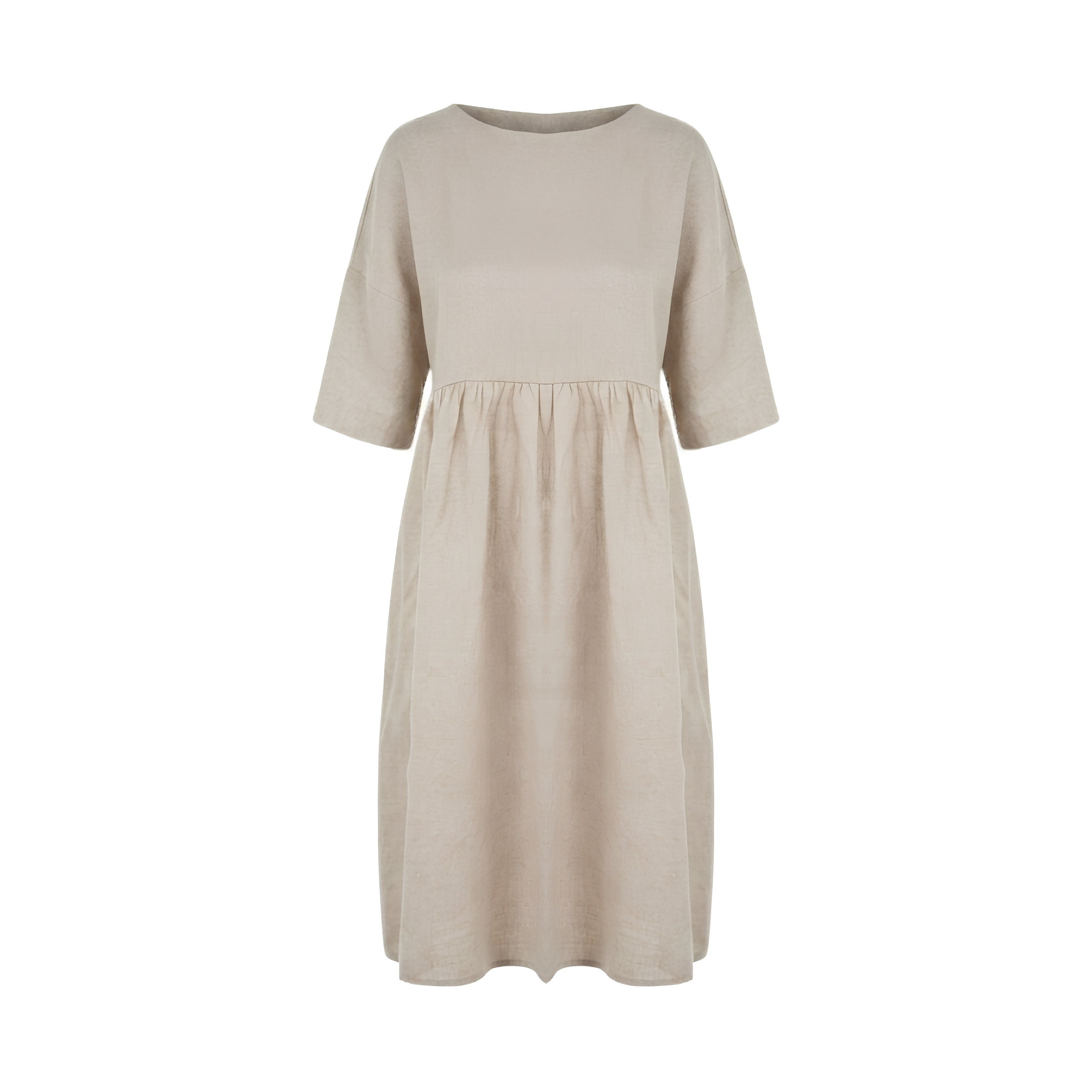 100% Linen A-Line Midi Dress VALENCIA