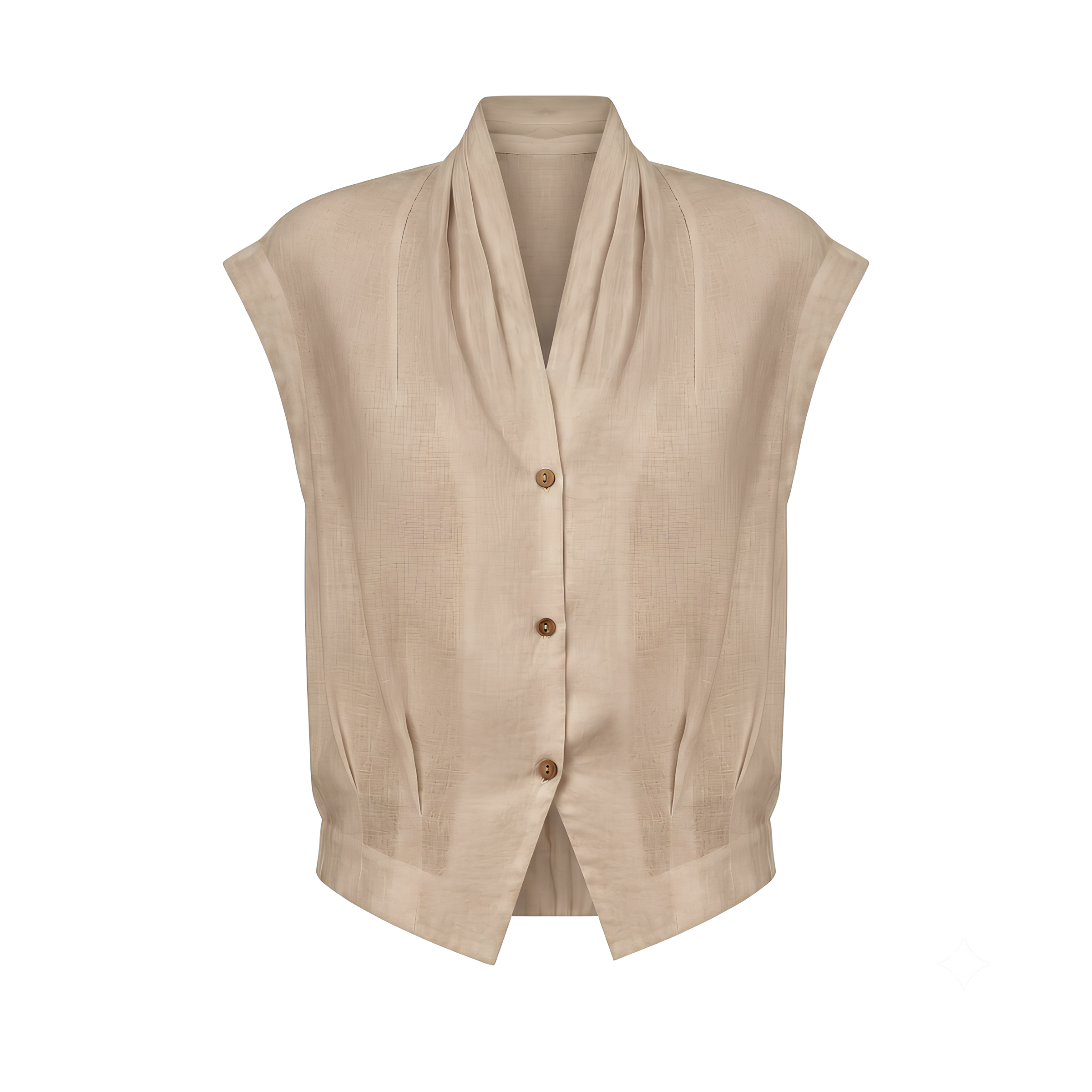 100% Linen Surplice Neck Elasticated Back Cropped Shirt VALERIA