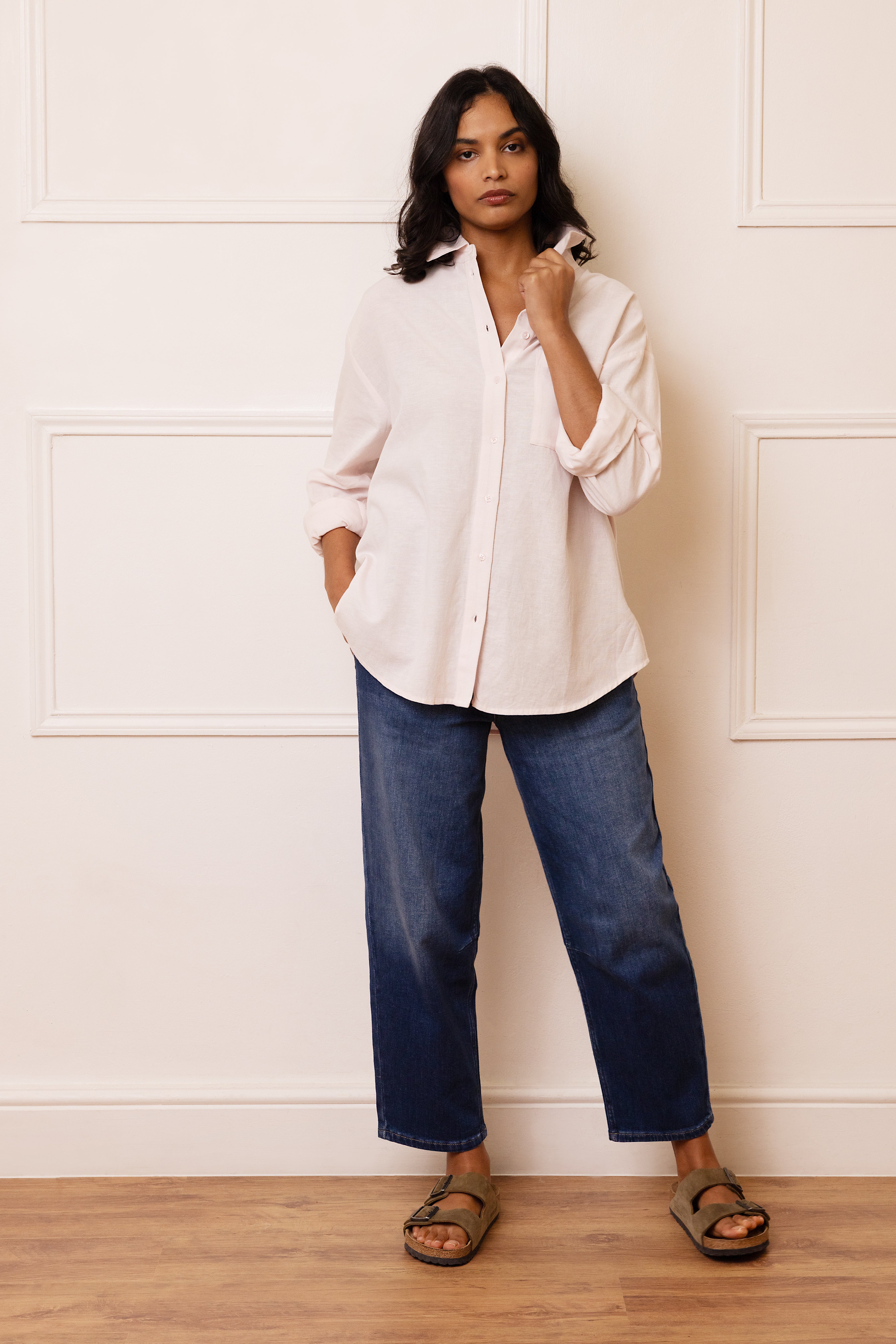 The Perfect Viscose Linen Shirt - Blush Pink