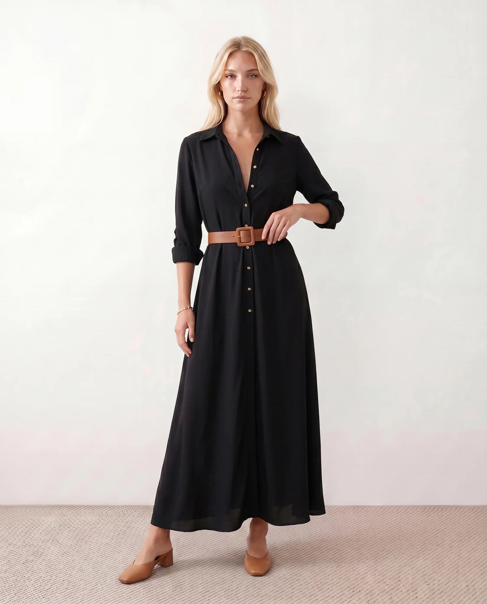 Julieta Button Front Maxi Dress