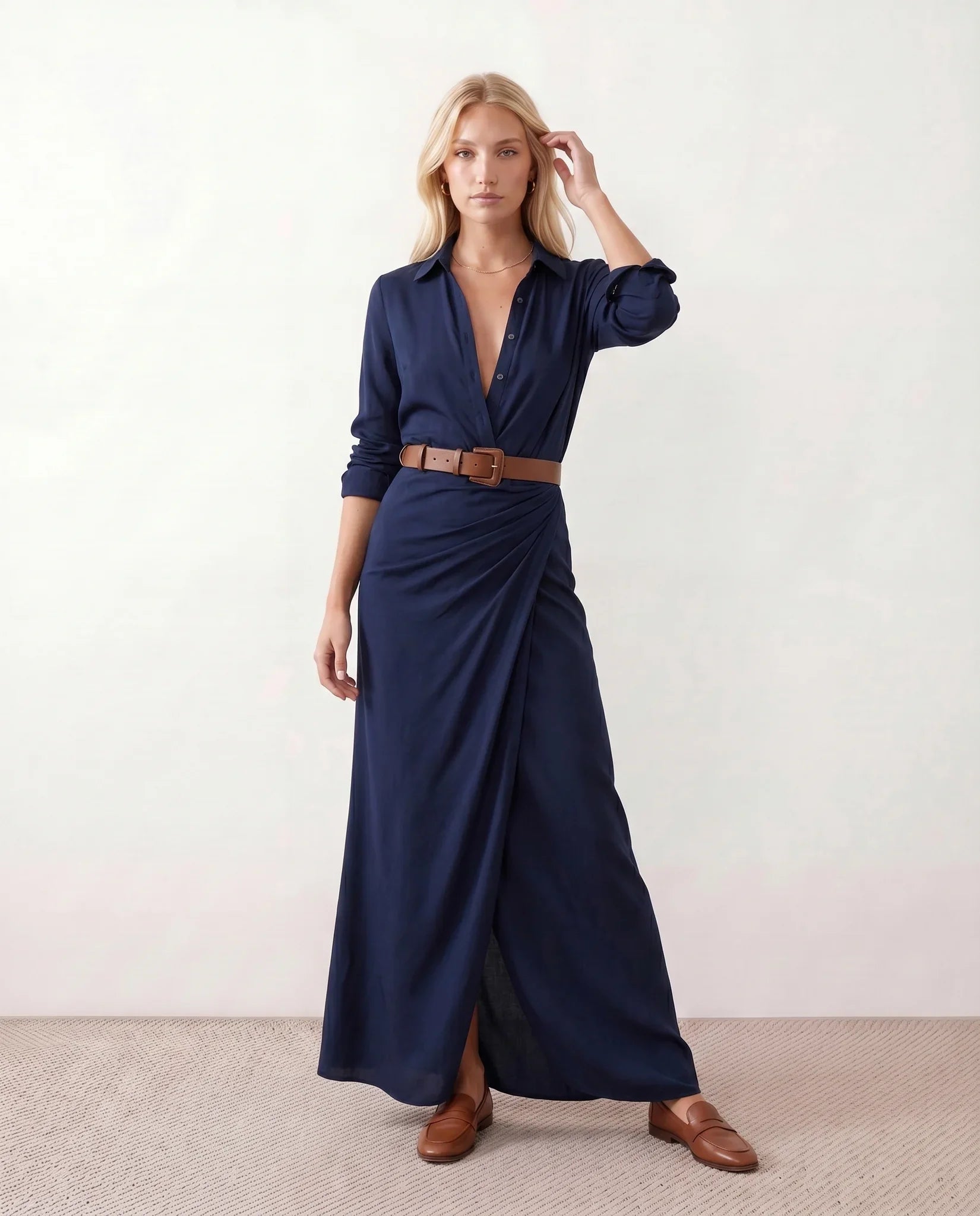 Julieta Button Front Maxi Dress