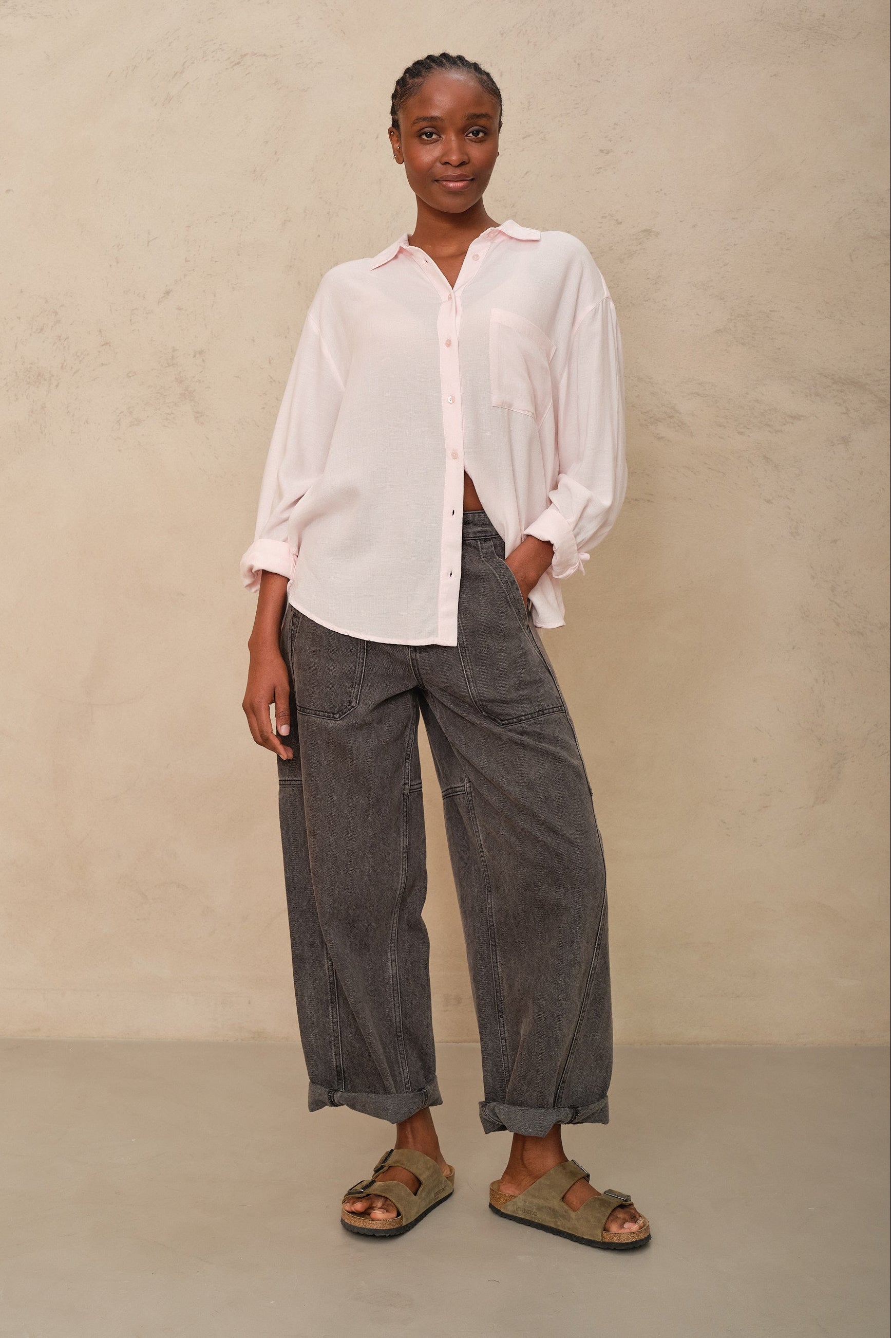 The Perfect Viscose Linen Shirt - Blush Pink