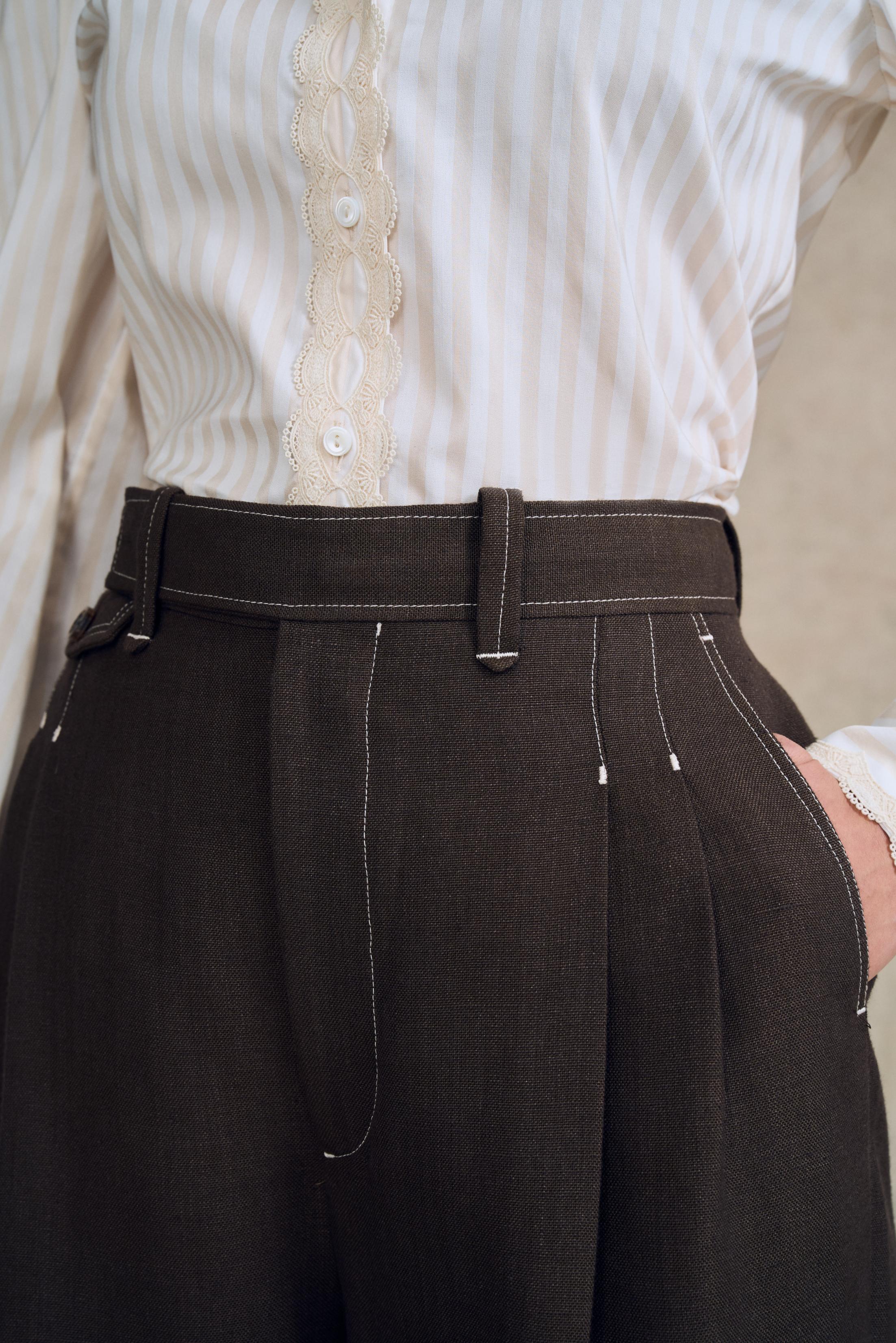 Wide Leg Trouser in Linen
