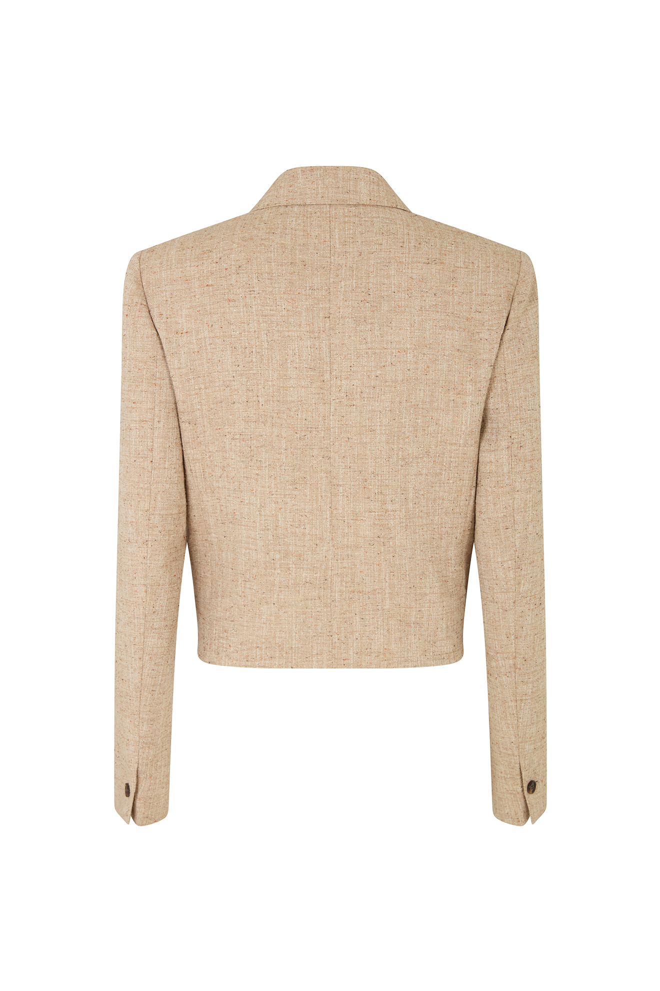 Cropped Single Breasted Jacket in Wool Silk