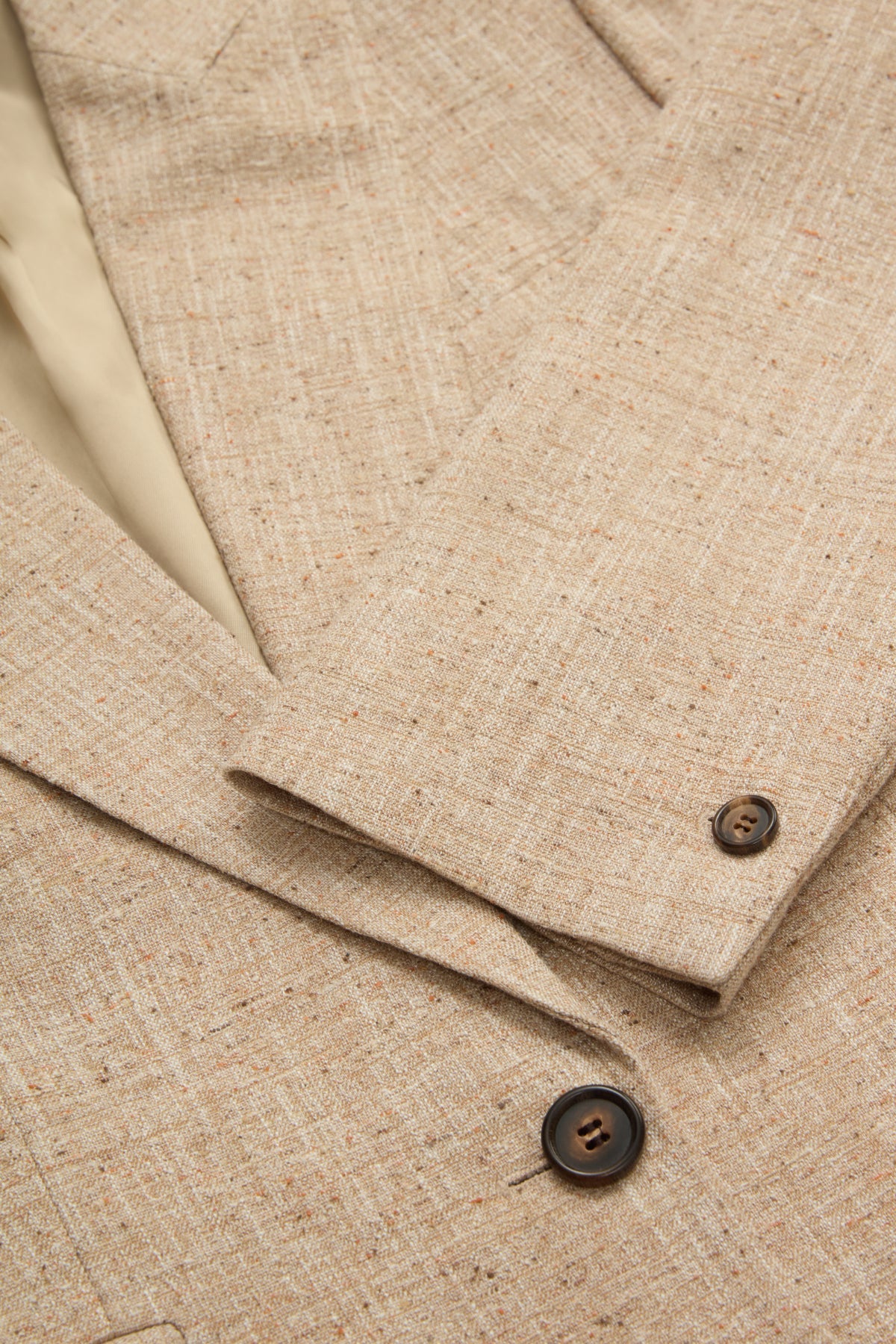 Cropped Single Breasted Jacket in Wool Silk