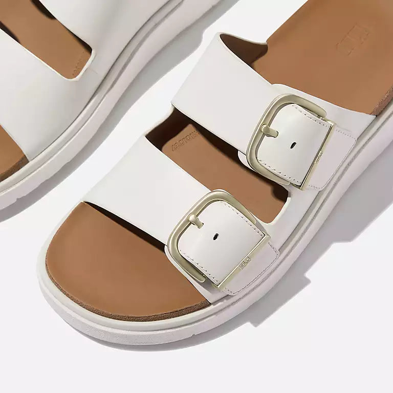 Buckle Suede Slides