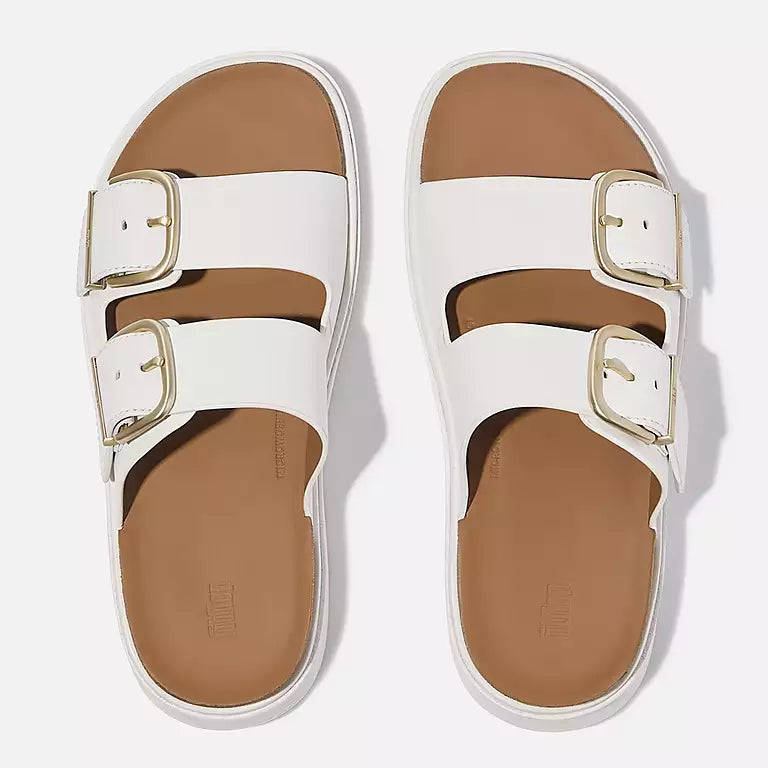 Buckle Suede Slides
