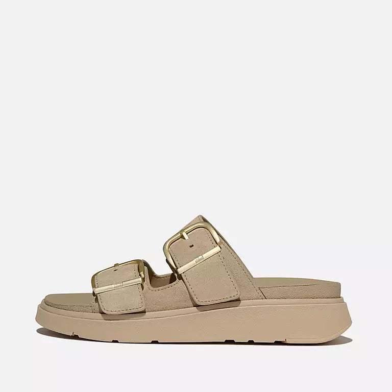 Buckle Suede Slides