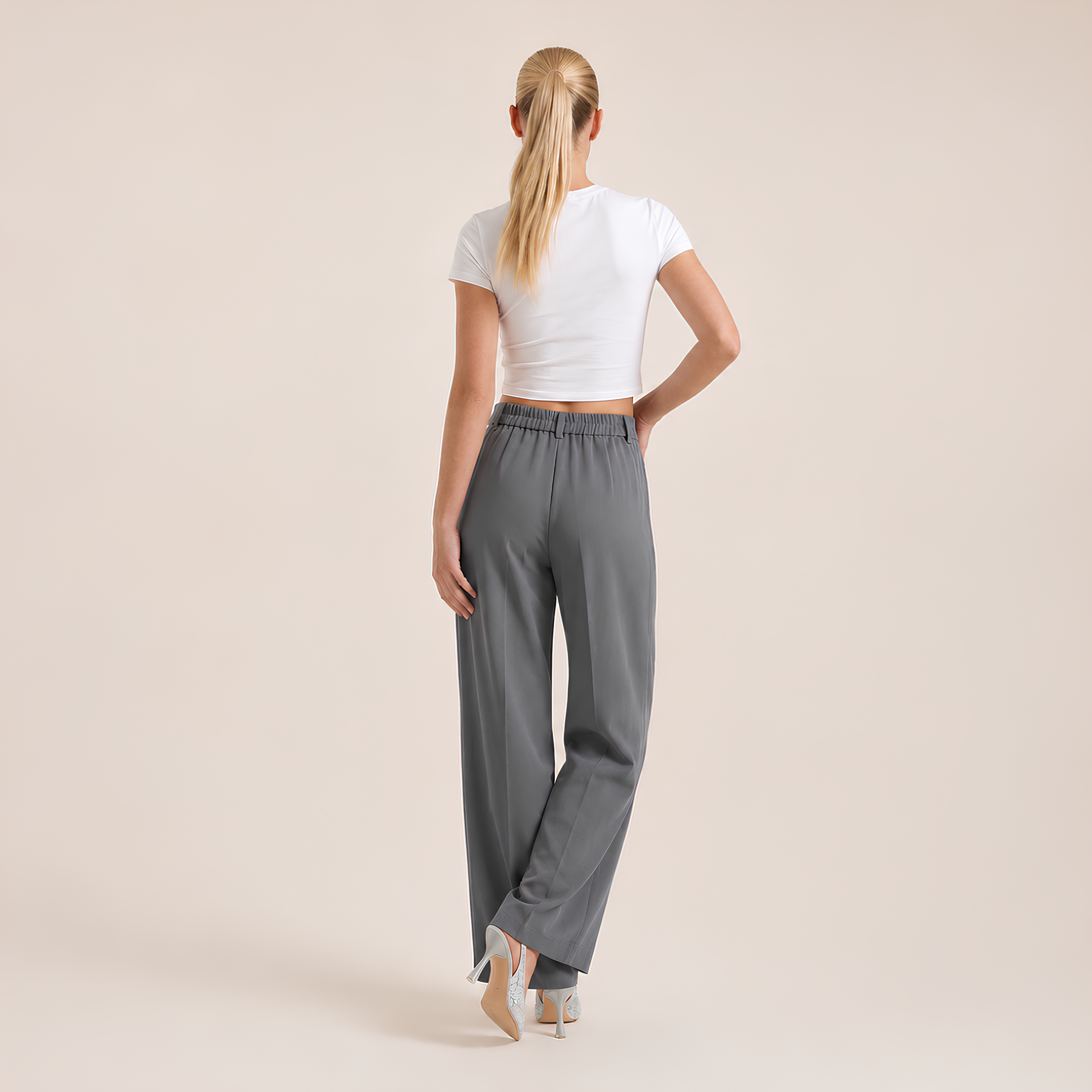 High Waist Tailored Pants