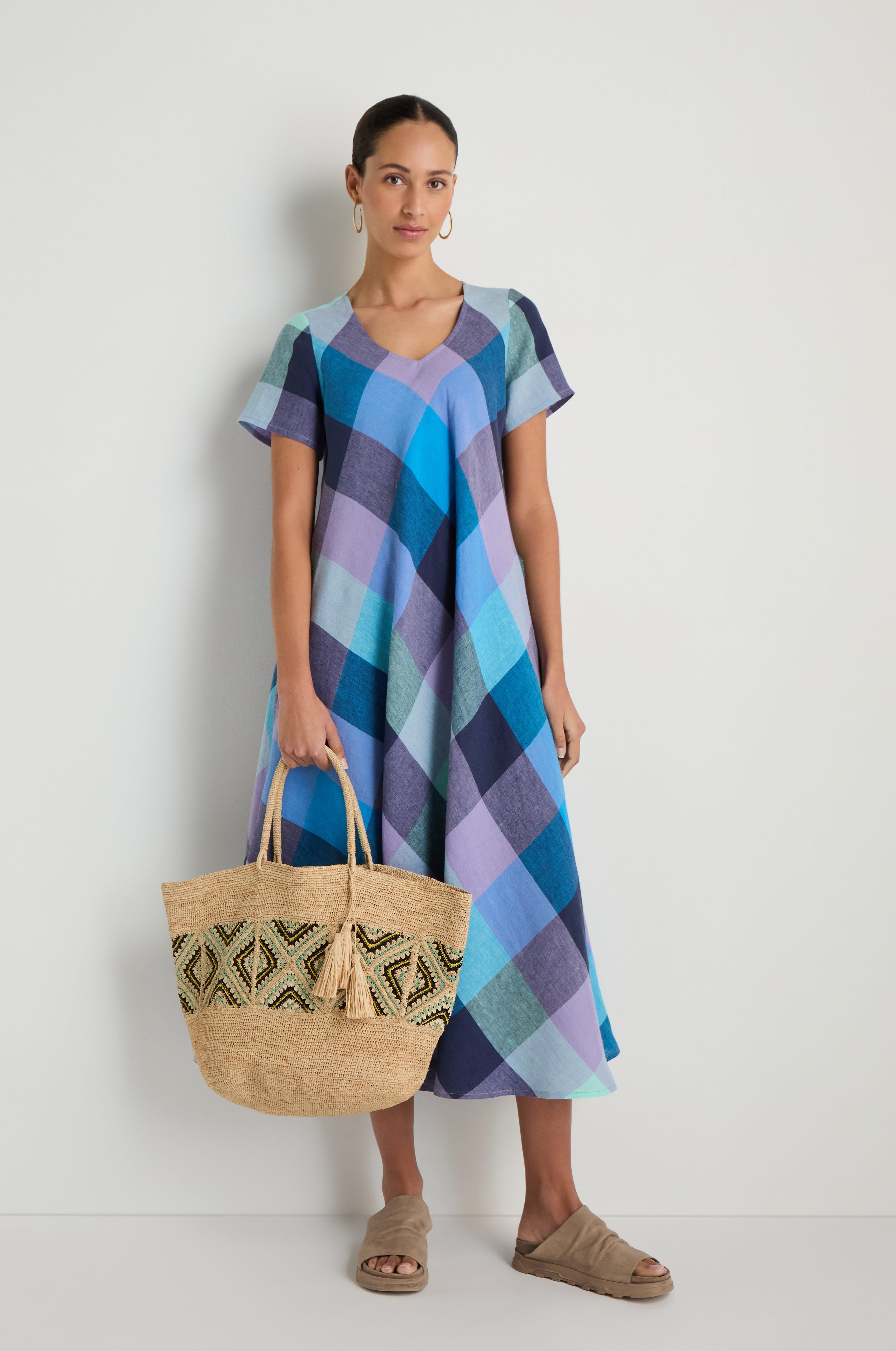Handwoven Raffia Mosaic Bag