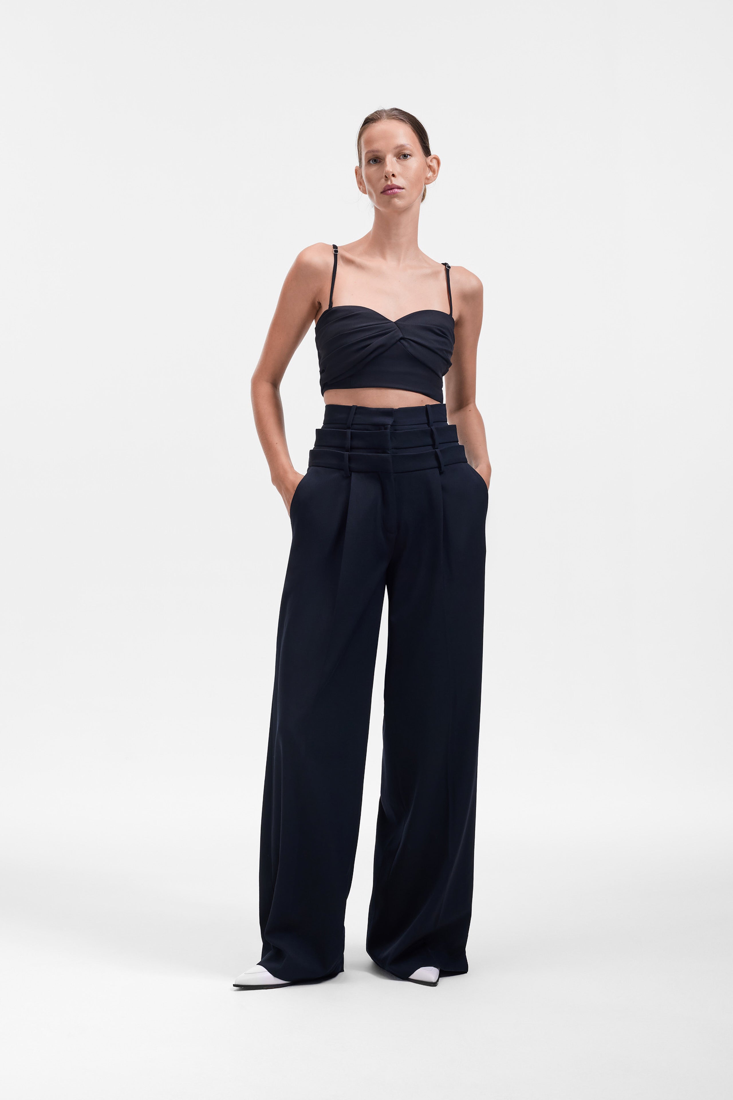 Linen Silk Wide Leg Trousers