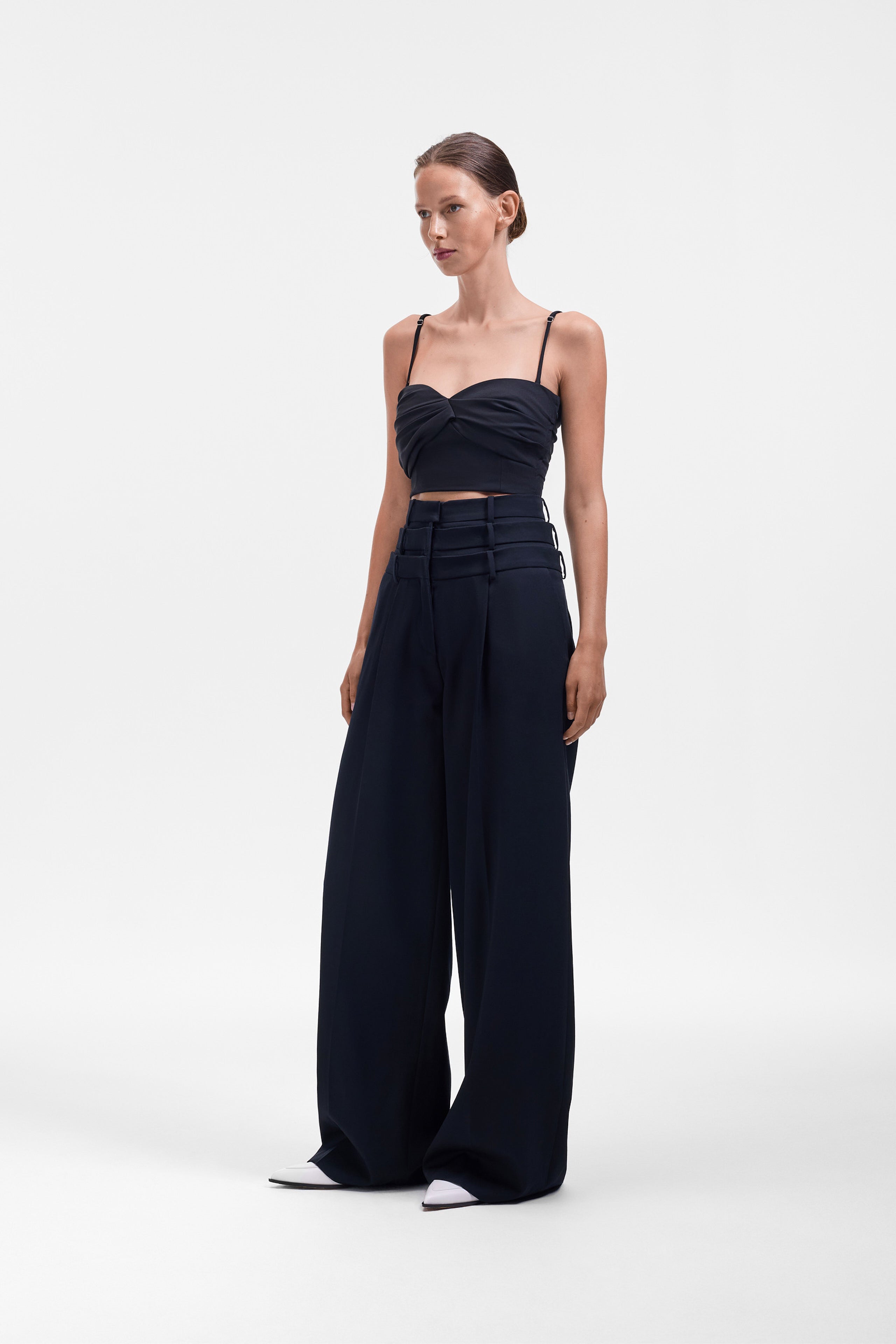 Linen Silk Wide Leg Trousers