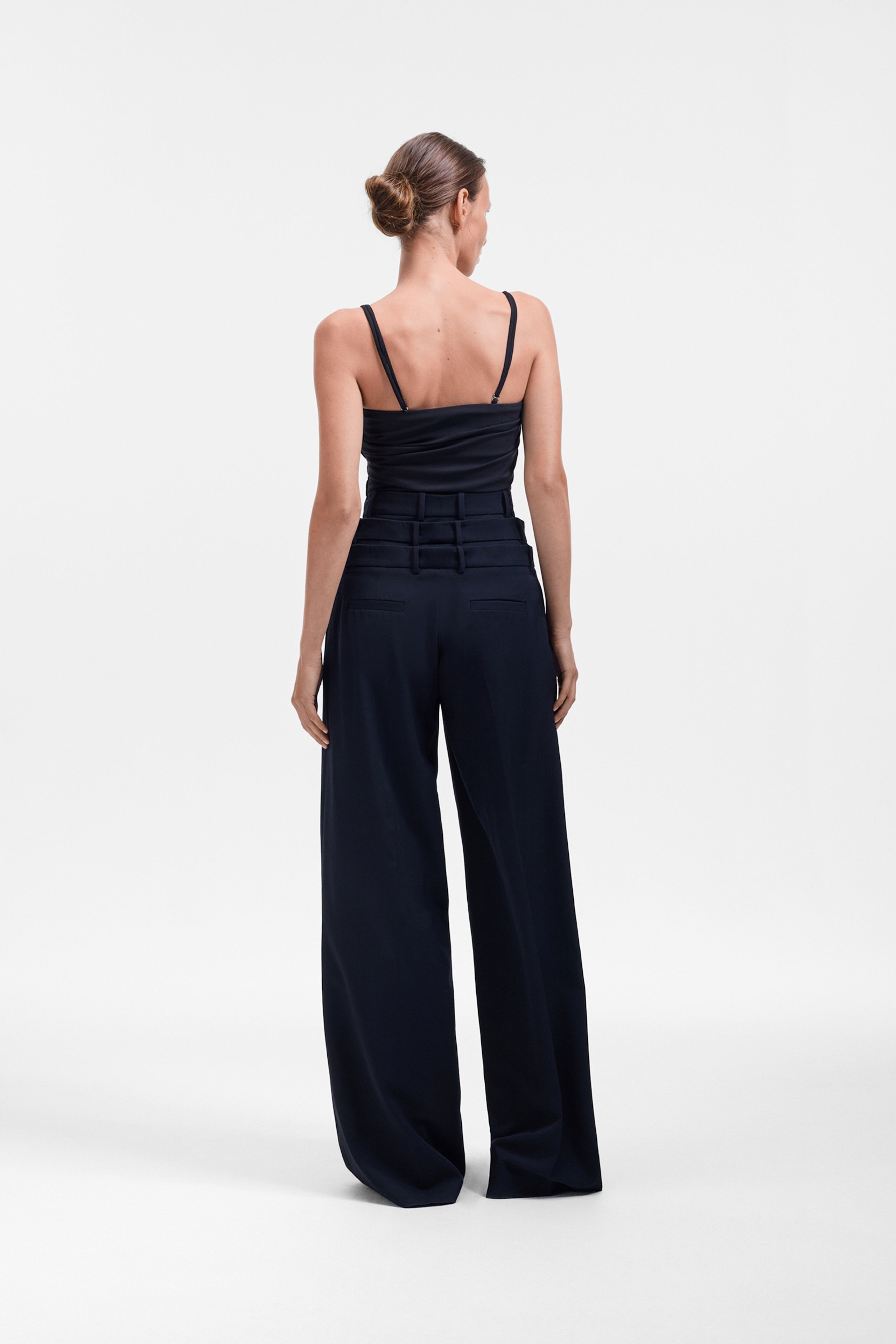 Linen Silk Wide Leg Trousers