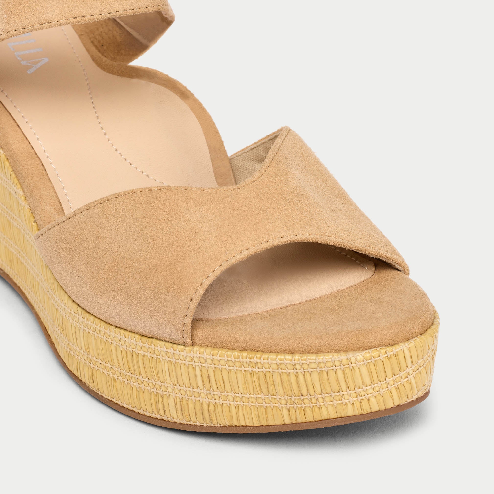 Eloise - Croissant Suede Wedges
