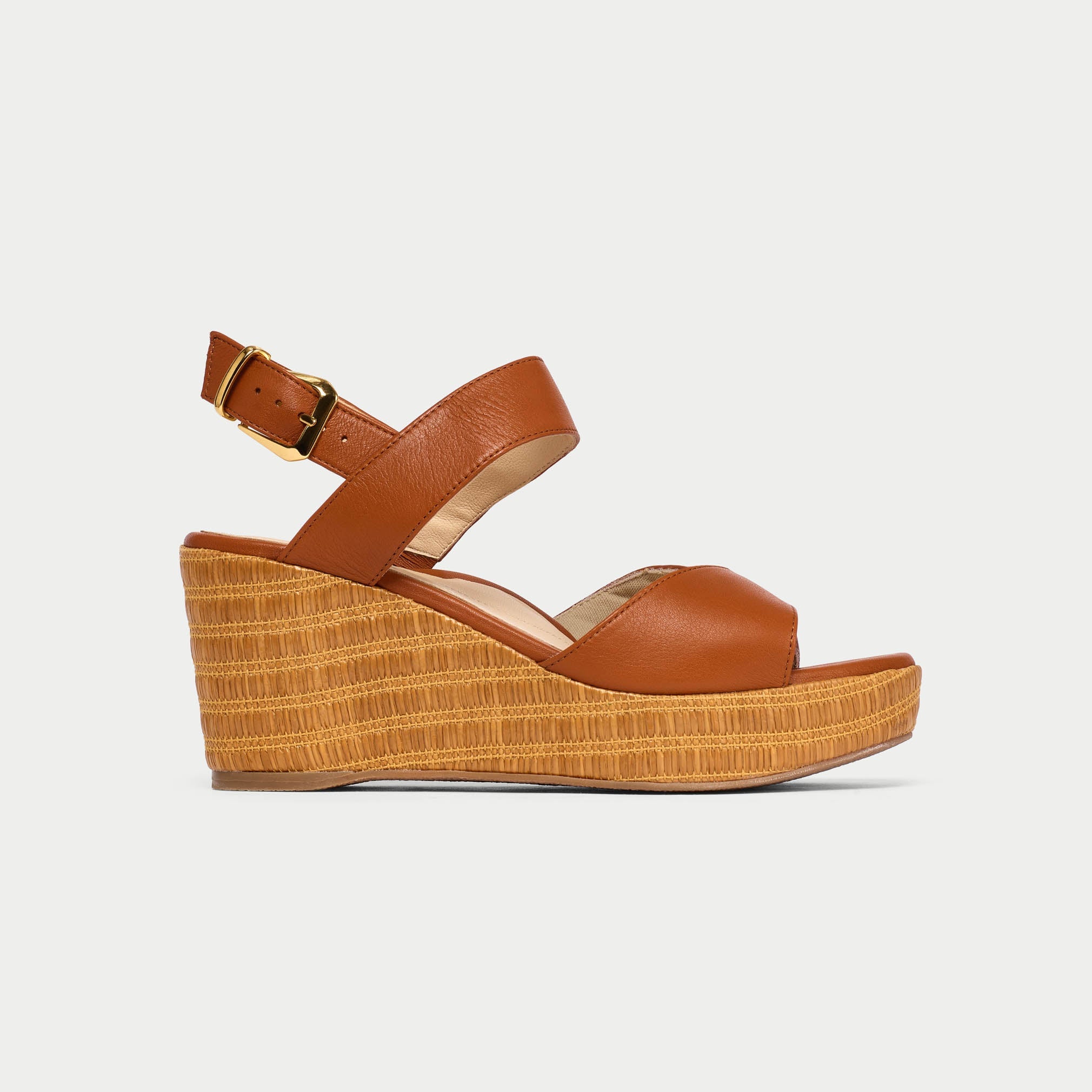 Eloise - Tan Leather Wedges