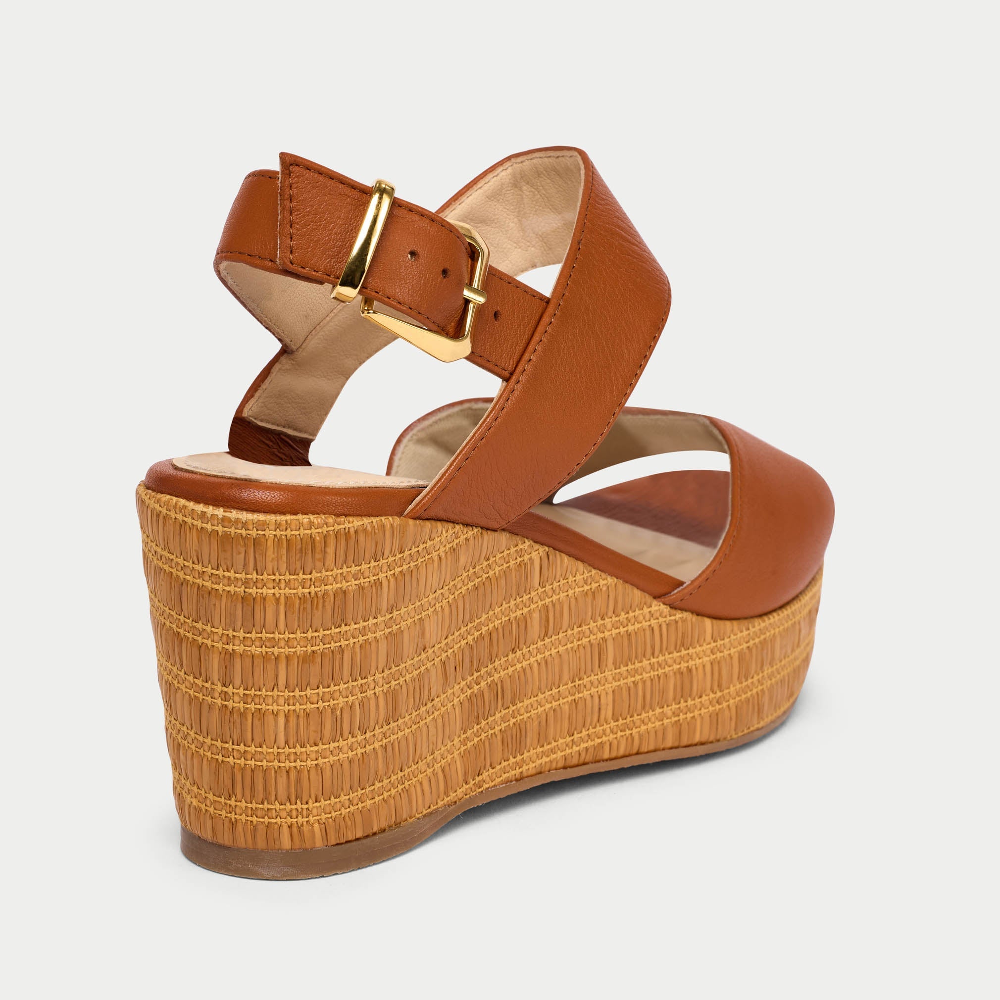 Eloise - Tan Leather Wedges