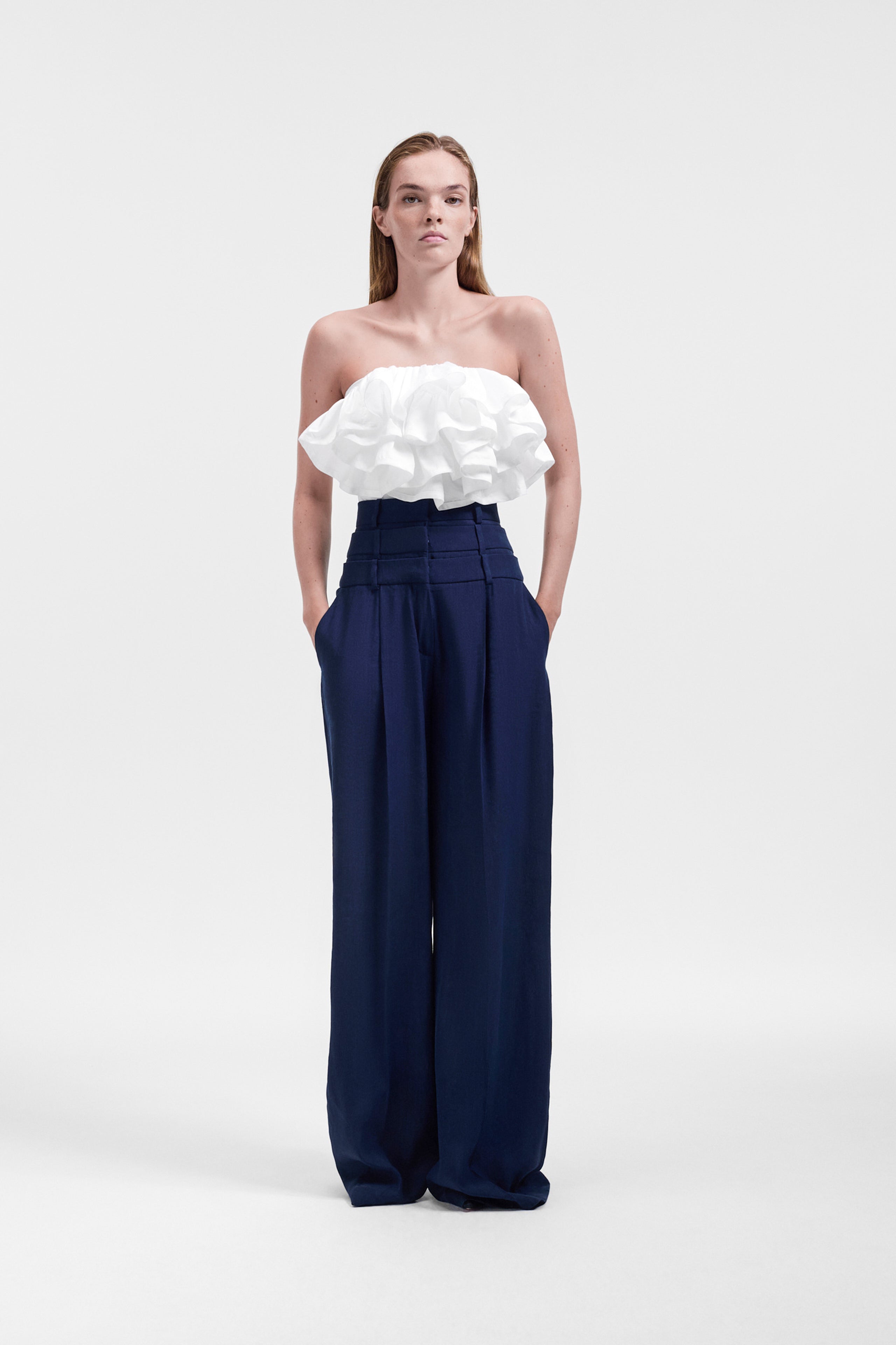 Linen Silk Wide Leg Trousers
